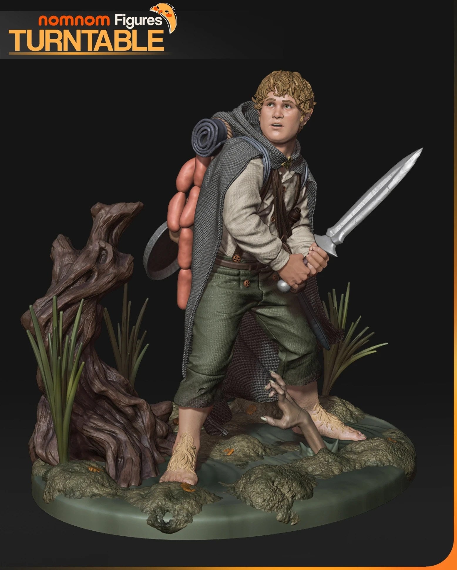 Samwise Gamgee The Lord of the Rings resin figure by NomNom Figures — studio preview 4
