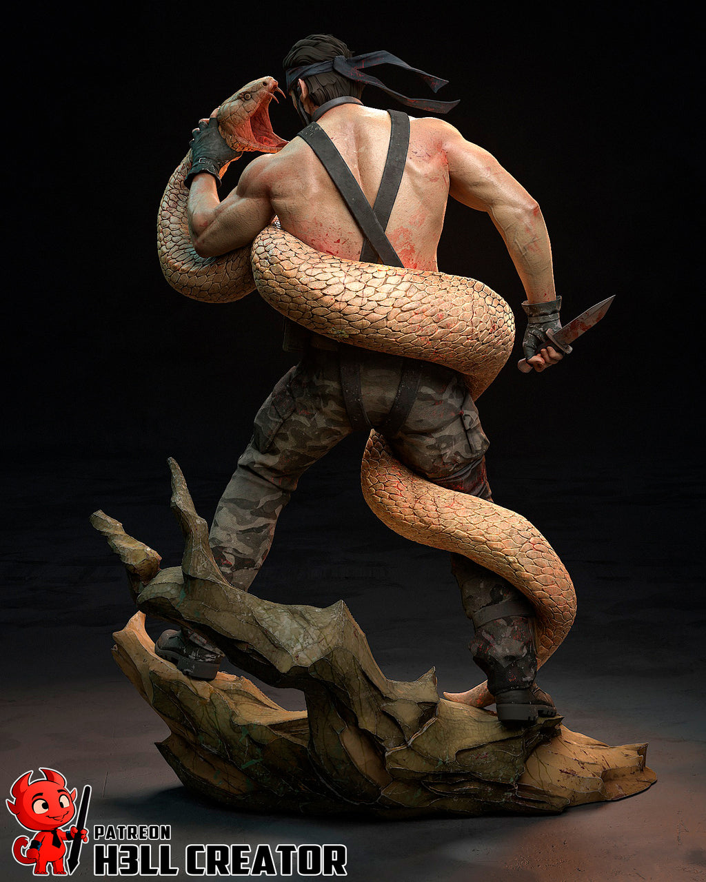 Big Boss (Metal Gear Solid) resin figure by h3LLcreator — studio render 9