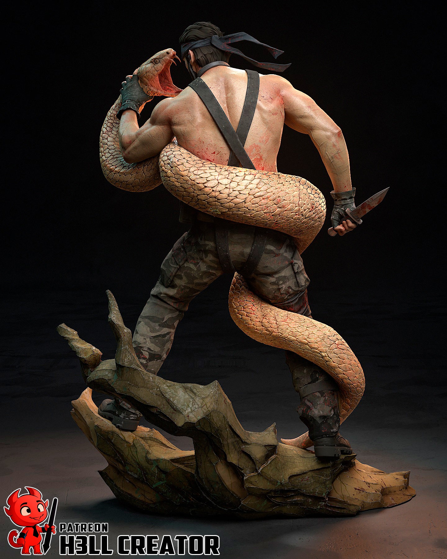 Big Boss (Metal Gear Solid) resin figure by h3LLcreator — studio render 9