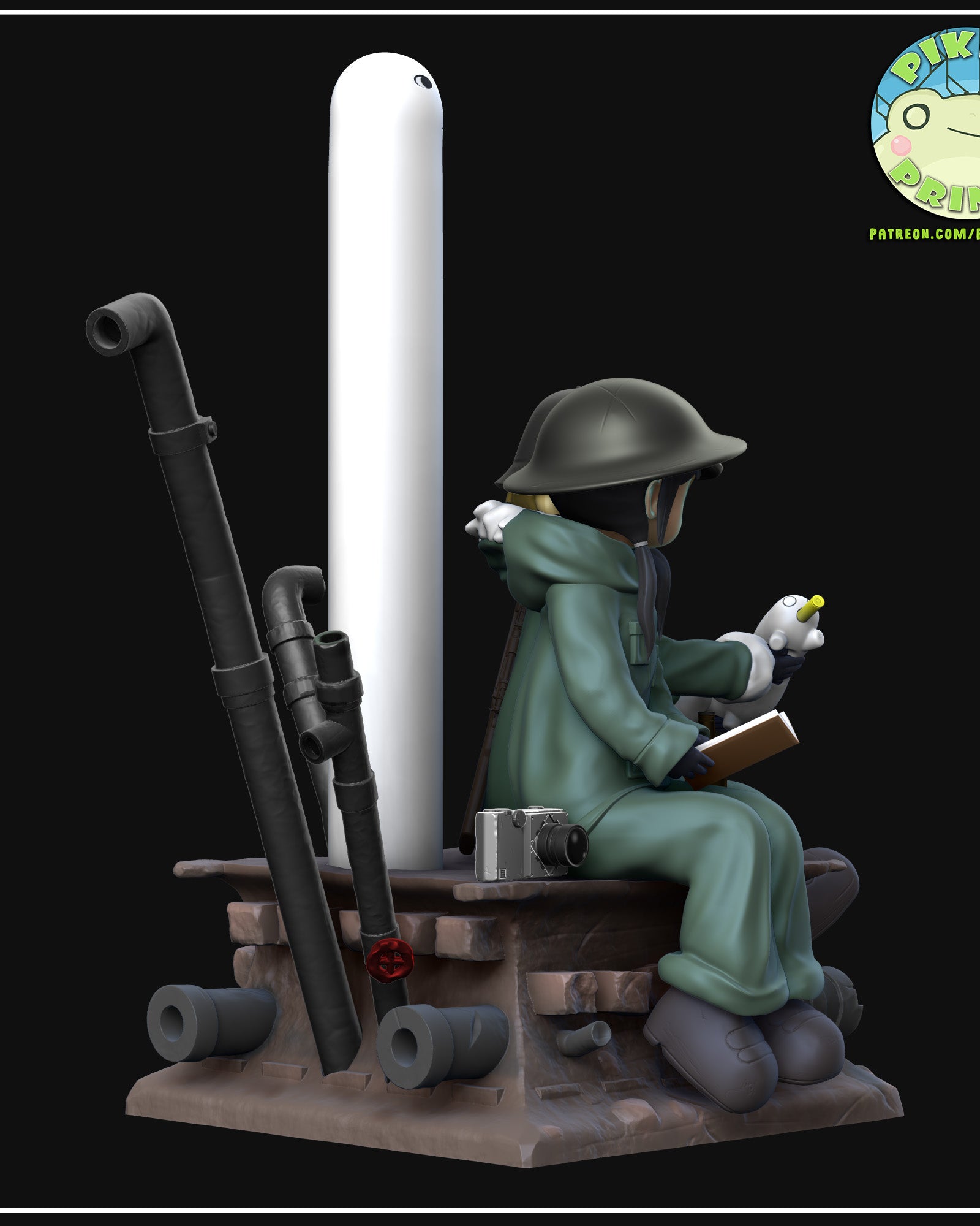 Chito and Yuuri (Girls Last Tour) resin figure by PikkyPrints — studio render 5