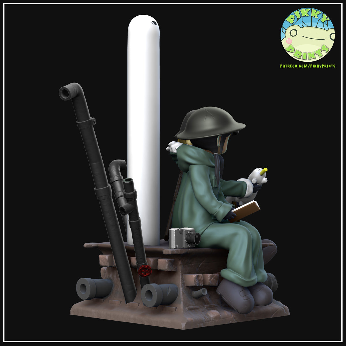 Chito and Yuuri (Girls Last Tour) resin figure by PikkyPrints — studio render 5