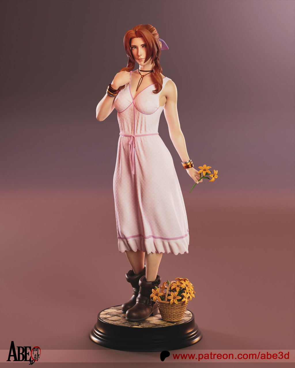 Aerith Gainsborough (Final Fantasy) resin figure by Abe3D — studio render 10