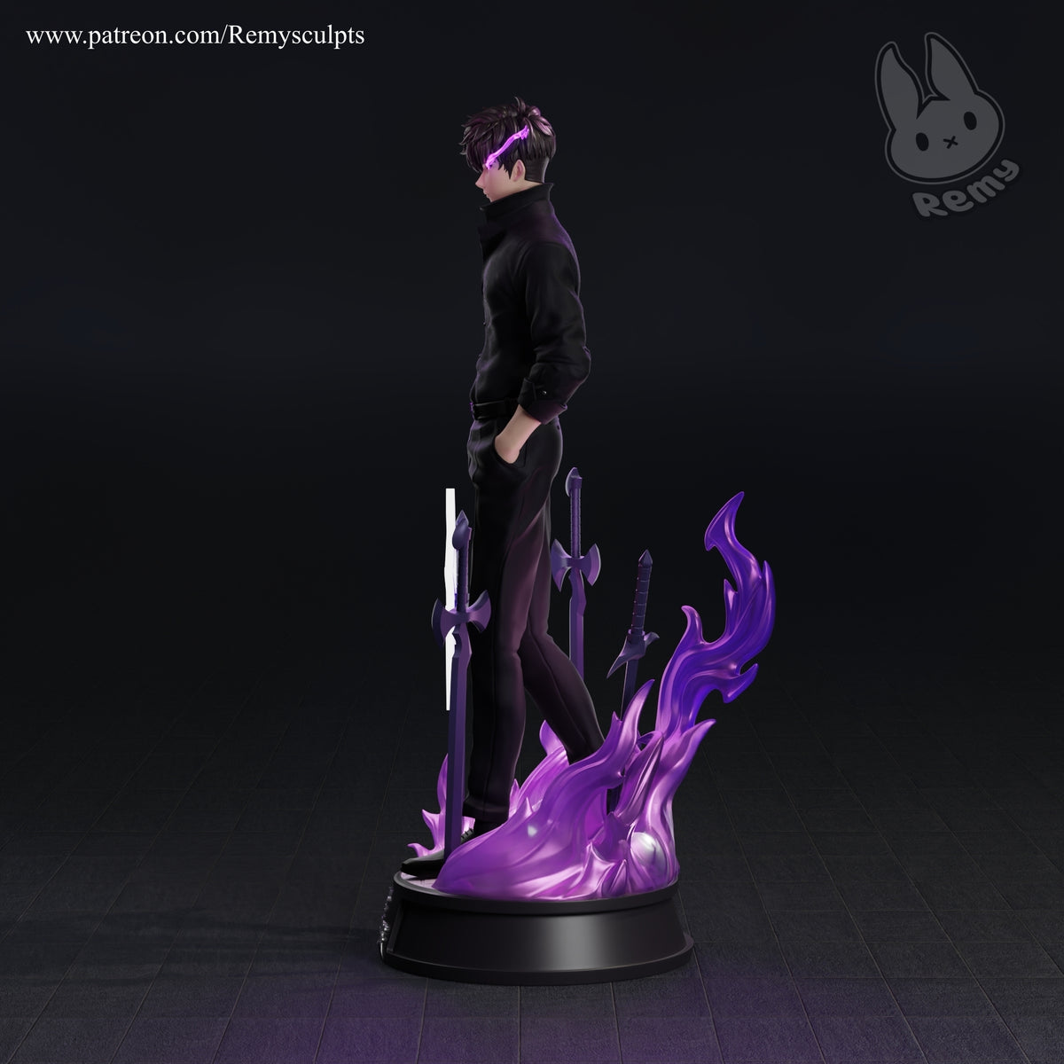 Sung Jin-Woo (Solo Leveling) resin figure by RemyJF — studio render 2