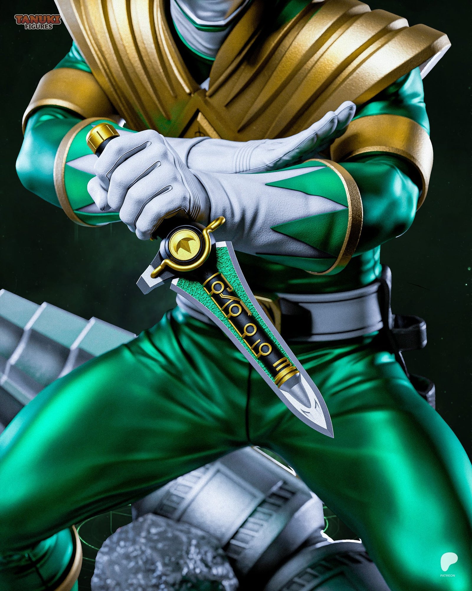 Green Ranger (Power Rangers) resin figure by Tanuki Figures — studio render 5