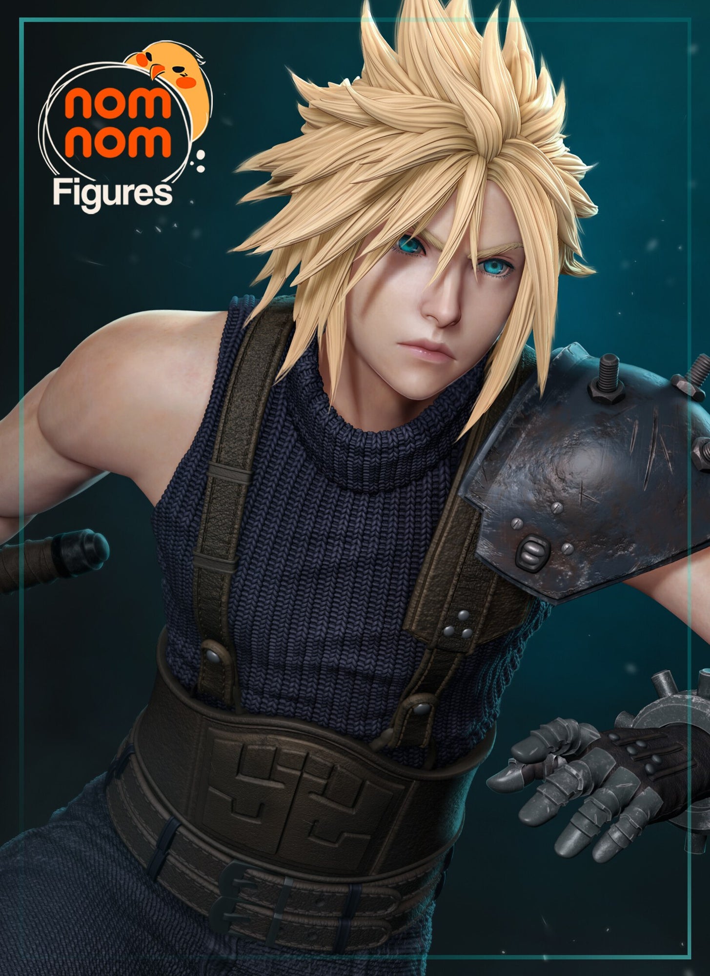 Cloud Strife Final Fantasy resin figure by NomNom Figures — studio preview 1