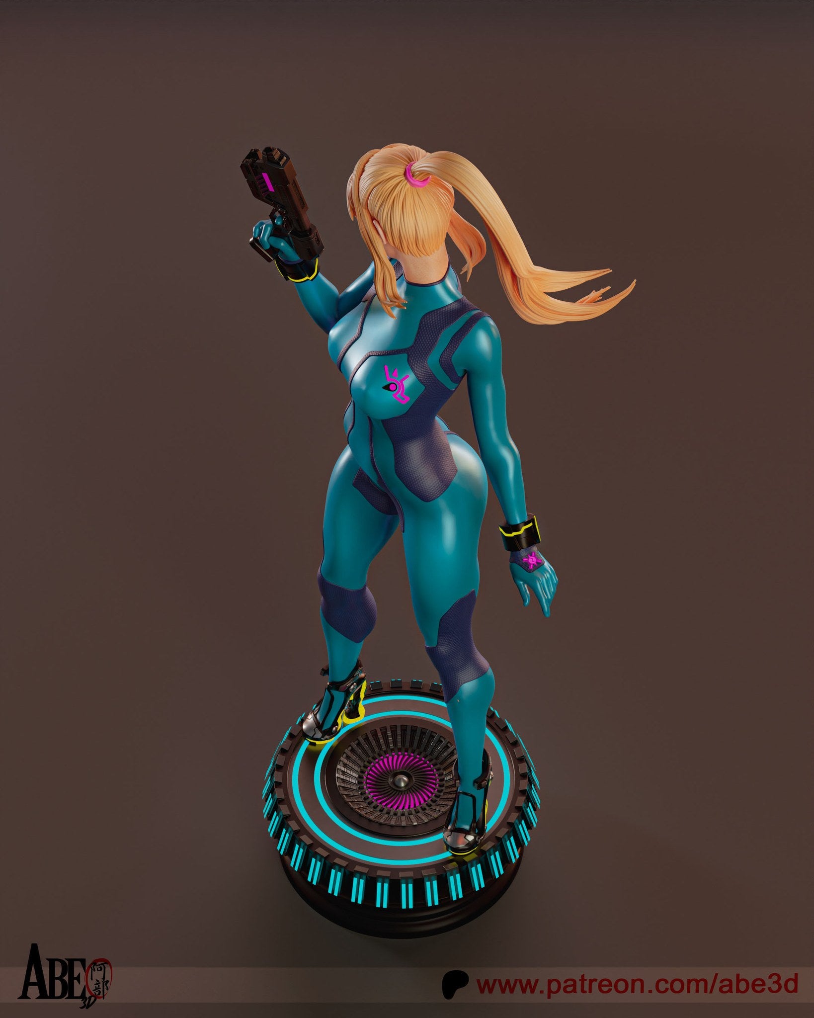 Samus Aran (Metroid) resin figure by Abe3D — studio render 8