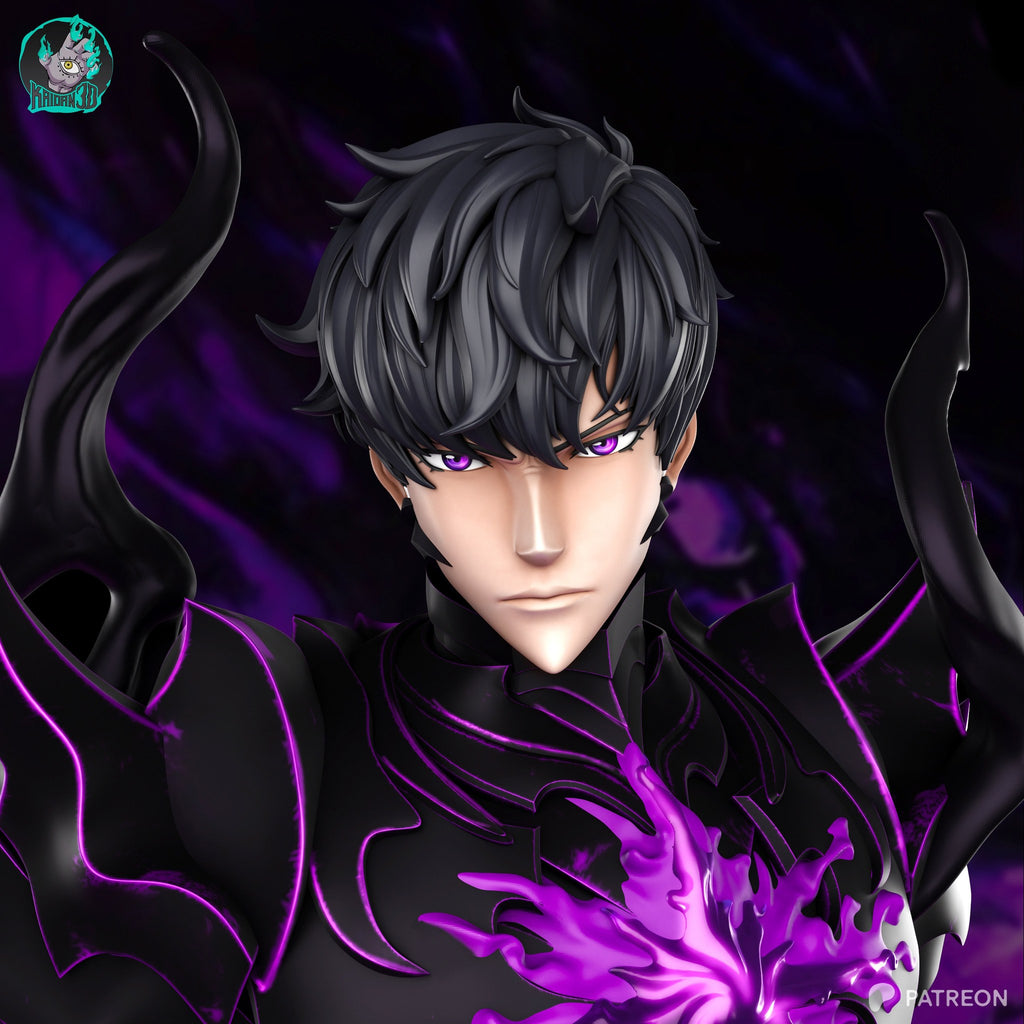 Sung Jinwoo (Solo Leveling) resin figure by Kaidan 3D — studio render 2