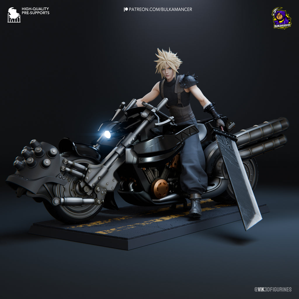 Cloud Strife (Final Fantasy) resin figure by Bulkamancer — studio render 2
