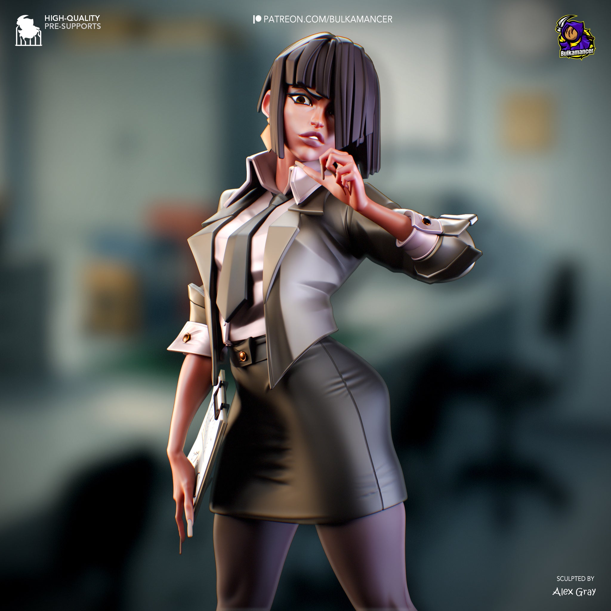 Agent Karen (Unbreadable) resin figure by Bulkamancer — studio render 1