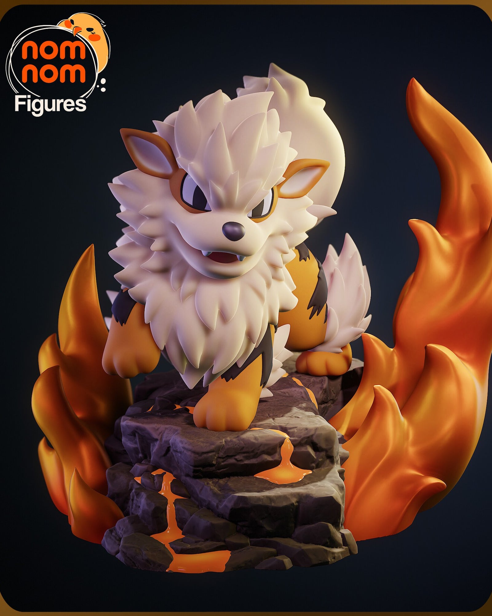Arcanine Pokemon Chibi resin figure by NomNom Figures — studio preview 1