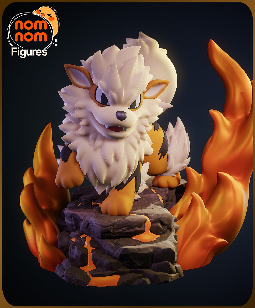 Arcanine Pokemon Chibi resin figure by NomNom Figures — studio preview 1