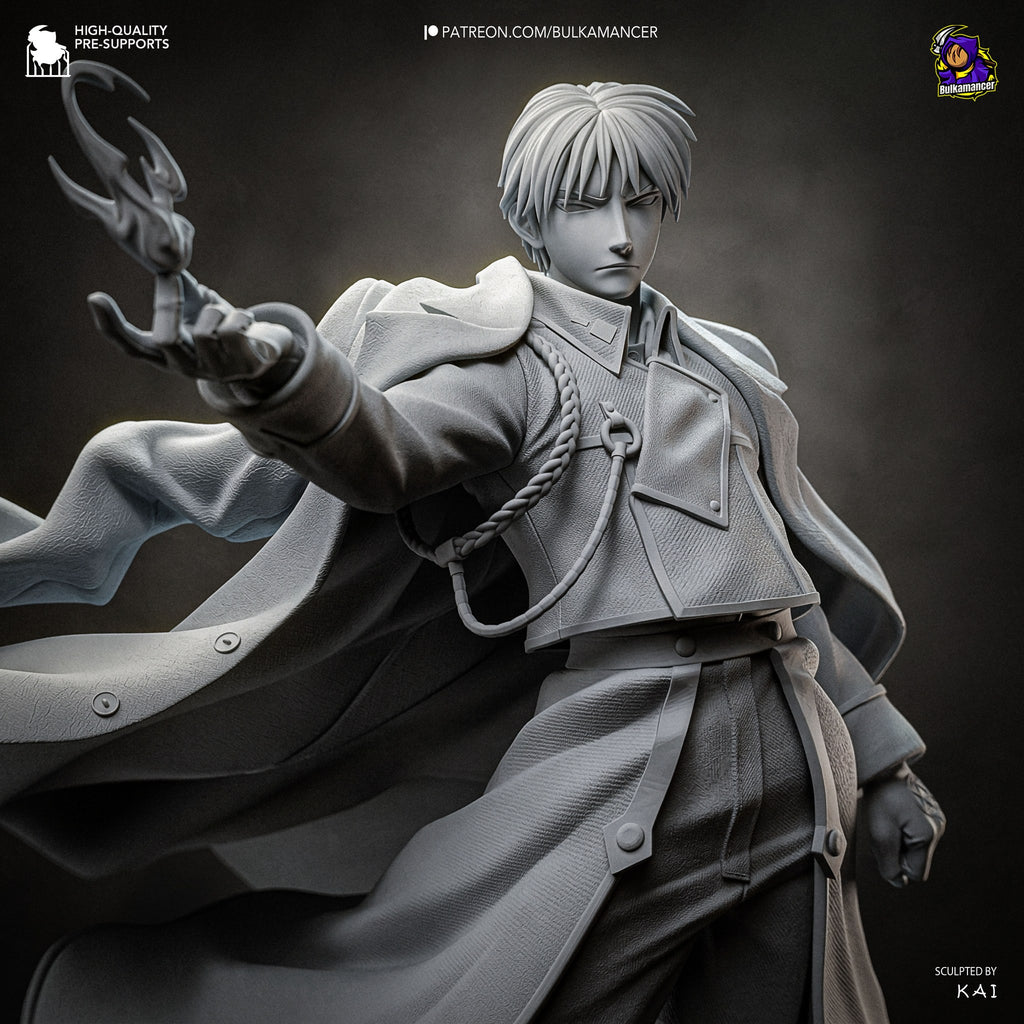 Roy Mustang (Fullmetal Alchemist) resin figure by Bulkamancer — studio render 10
