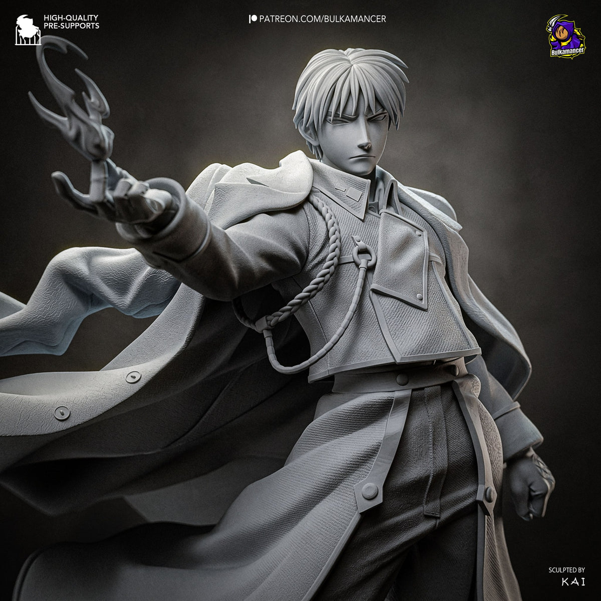 Roy Mustang (Fullmetal Alchemist) resin figure by Bulkamancer — studio render 10