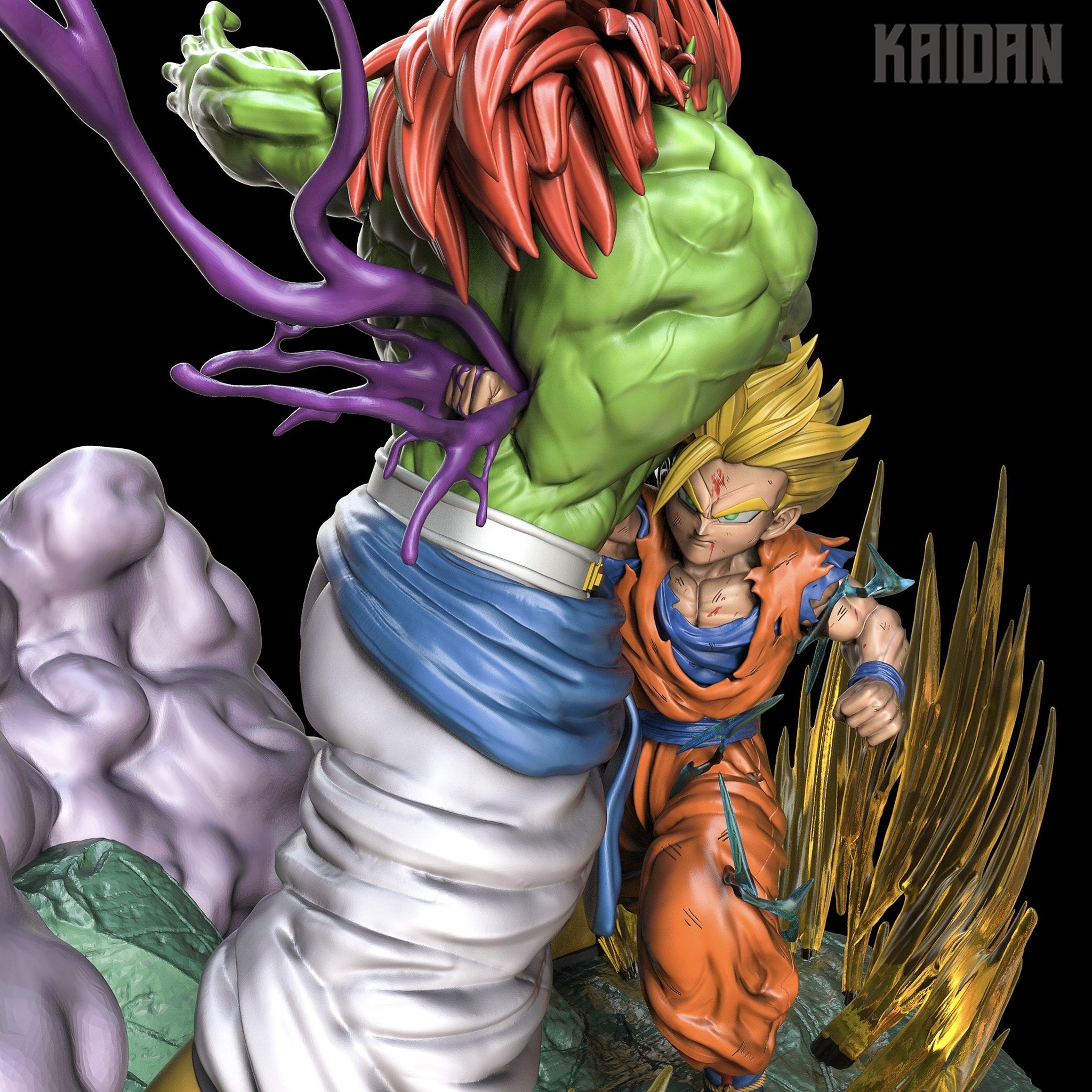 Bojack and Gohan (Dragon Ball) resin figure by Kaidan 3D — studio render 1