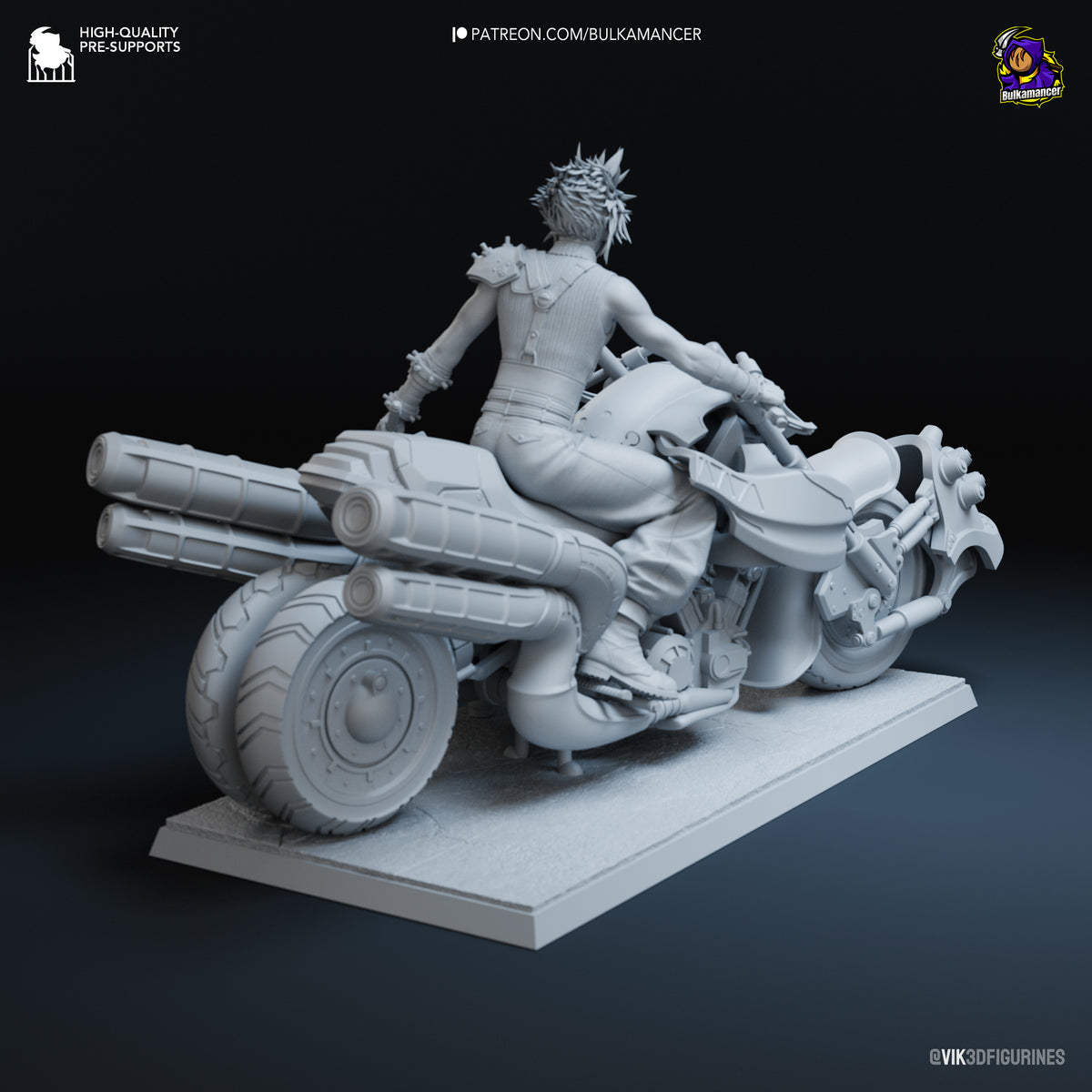Cloud Strife (Final Fantasy) resin figure by Bulkamancer — studio render 10