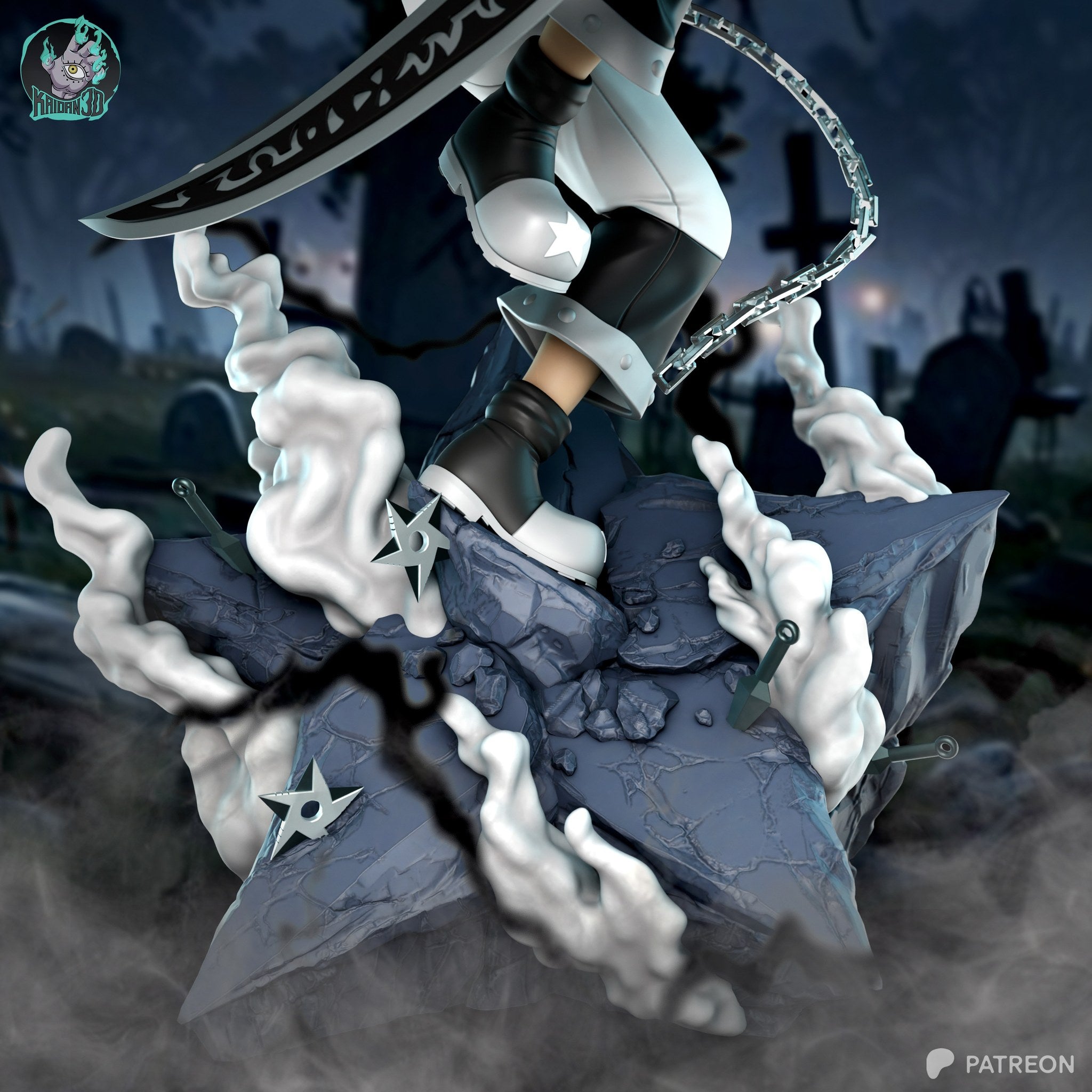 Black Star (Soul Eater) resin figure by Kaidan 3D — studio render 4