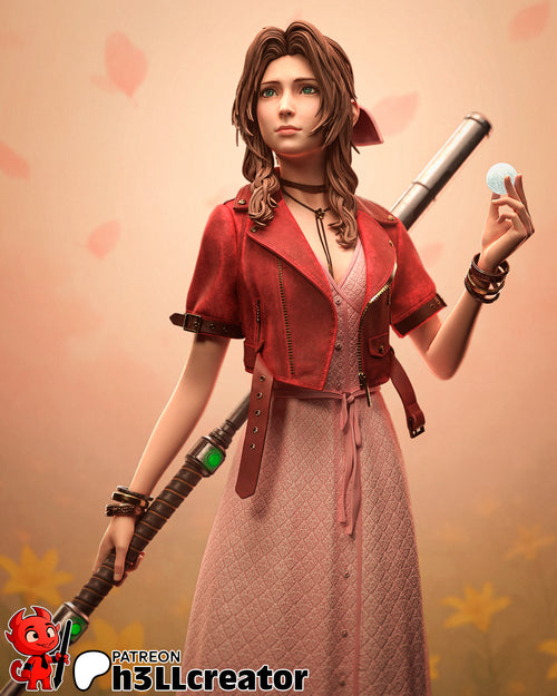 Aerith Gainsborough (Final Fantasy) resin figure by h3LLcreator — studio render 1