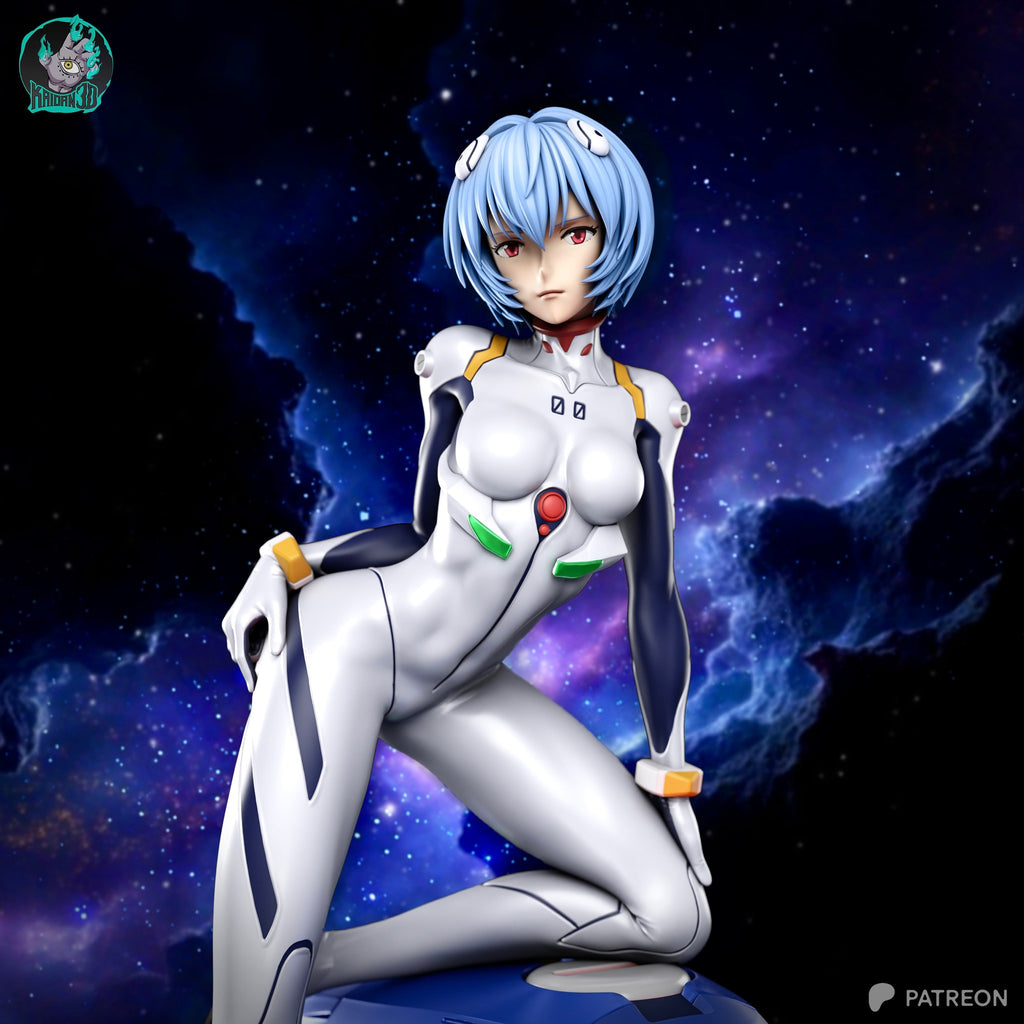 Rei Ayanami (Evangelion) resin figure by Kaidan 3D — studio render 1