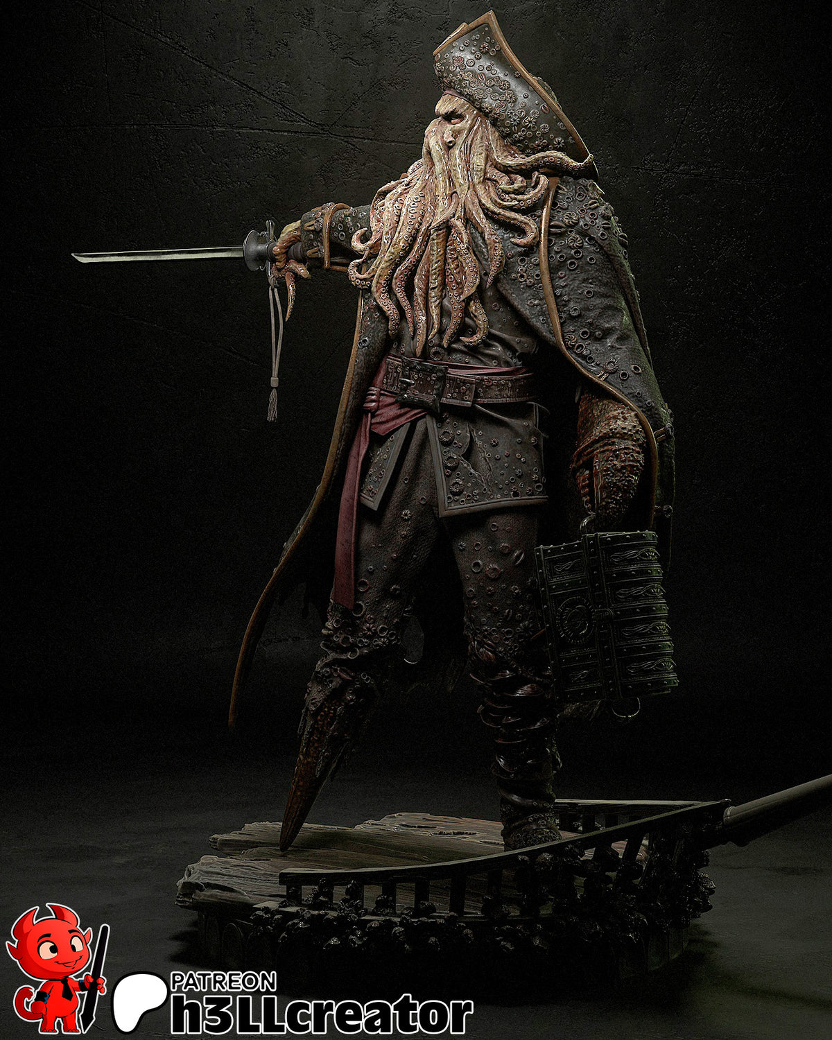 Davy Jones (Pirates of the Caribbean) resin figure by h3LLcreator — studio render 8
