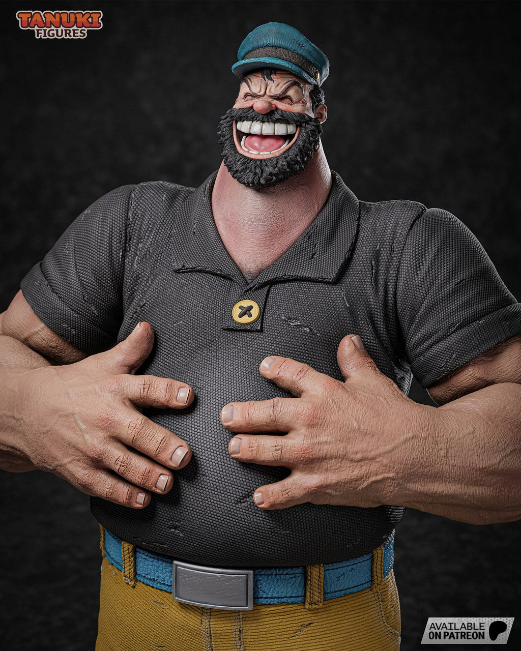 Bluto (Popeye) resin figure by Tanuki Figures — studio render 5