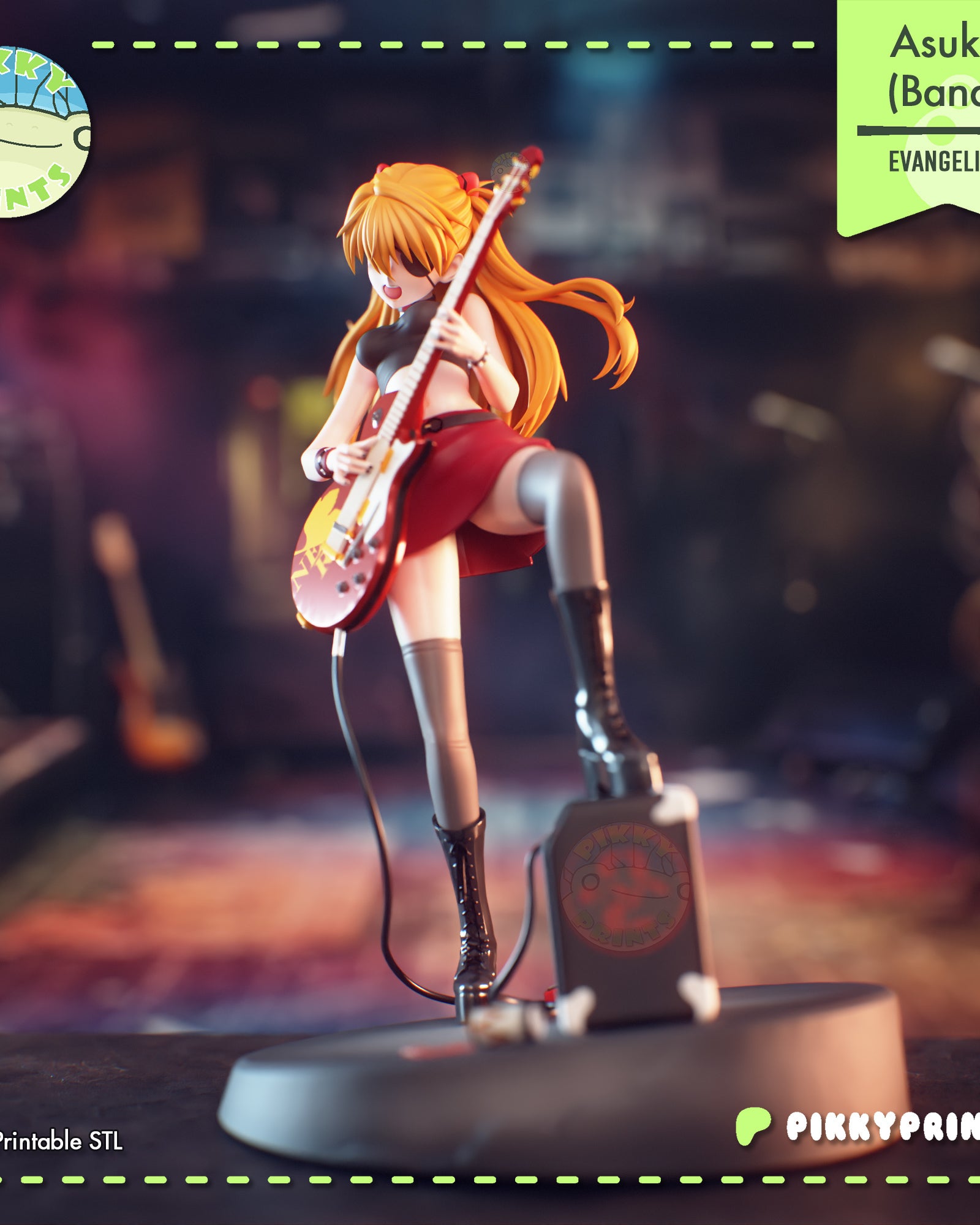 Asuka Langley (Evangelion) resin figure by PikkyPrints — studio render 4