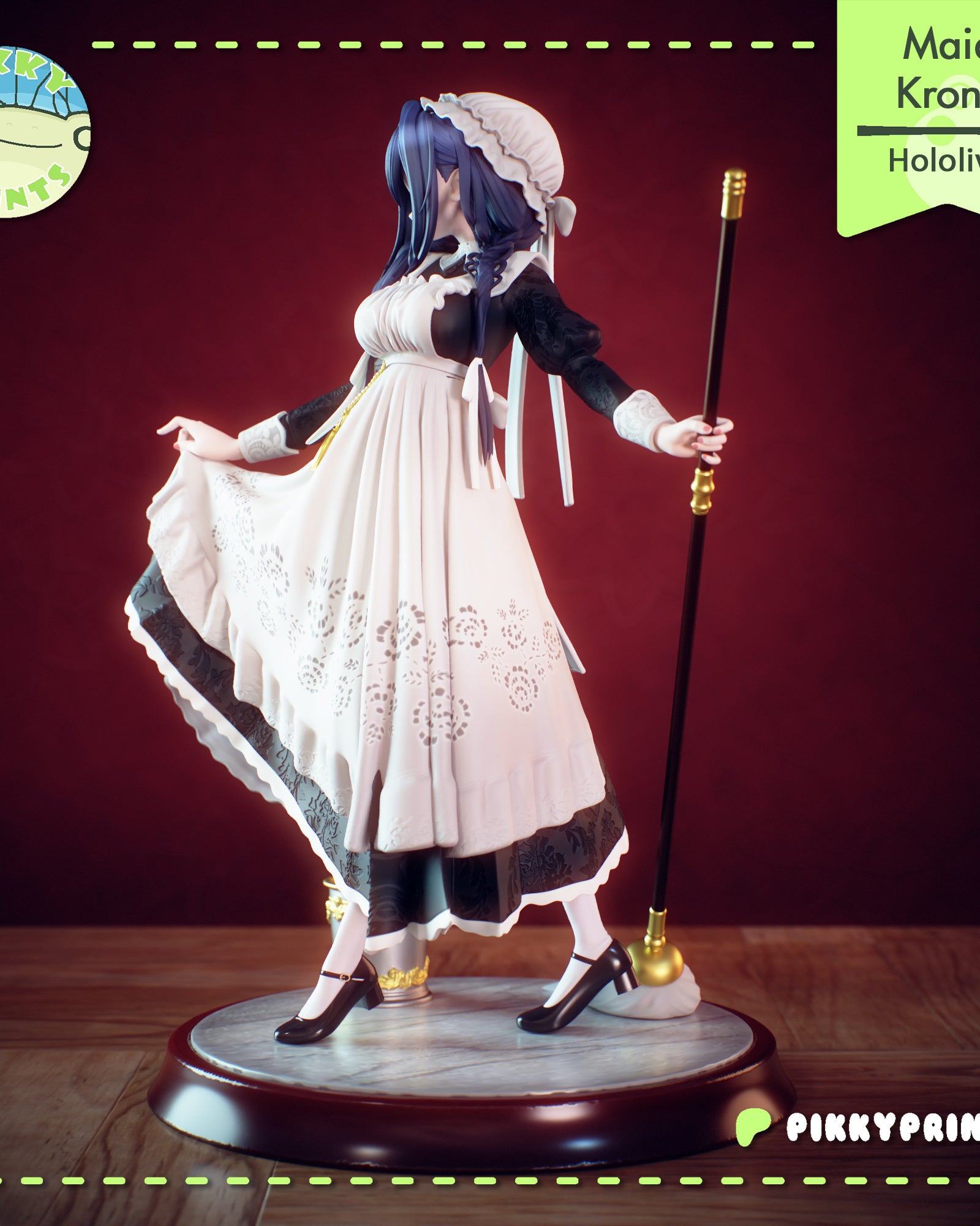 Ouro Kronii (Hololive) resin figure by PikkyPrints — studio render 4