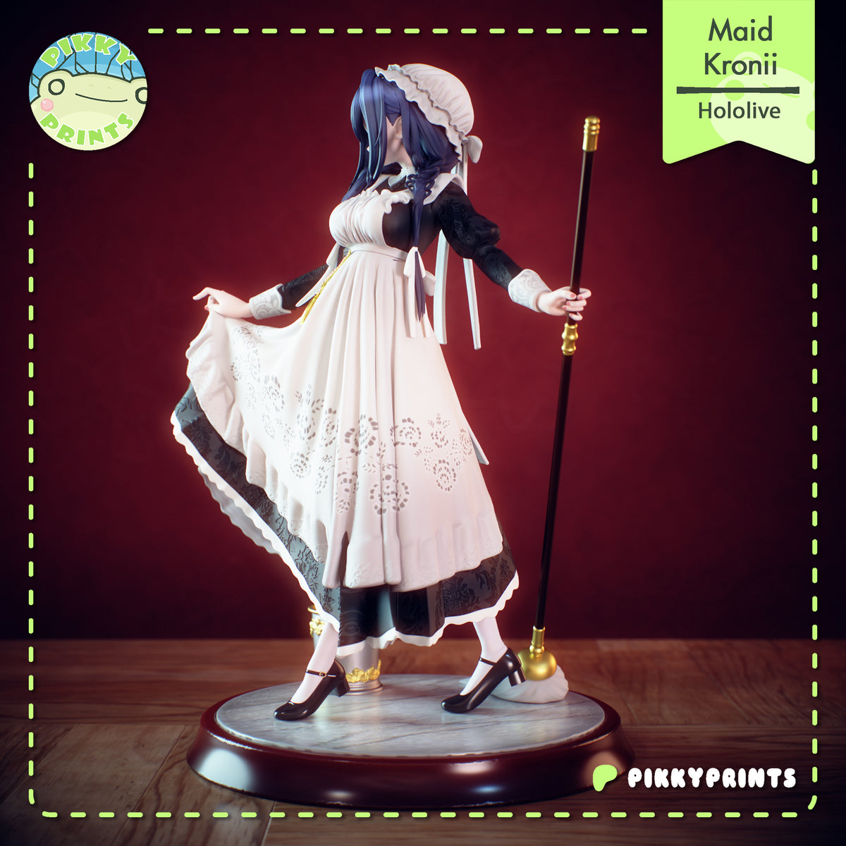 Ouro Kronii (Hololive) resin figure by PikkyPrints — studio render 4