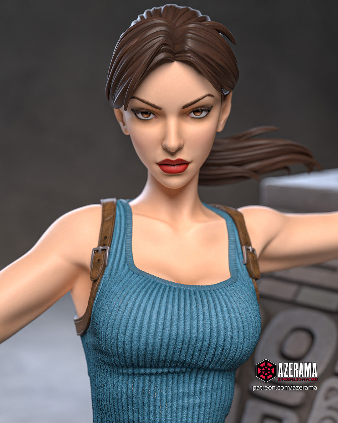 Lara Croft (Tomb Raider) resin figure by Azerama — studio render 2