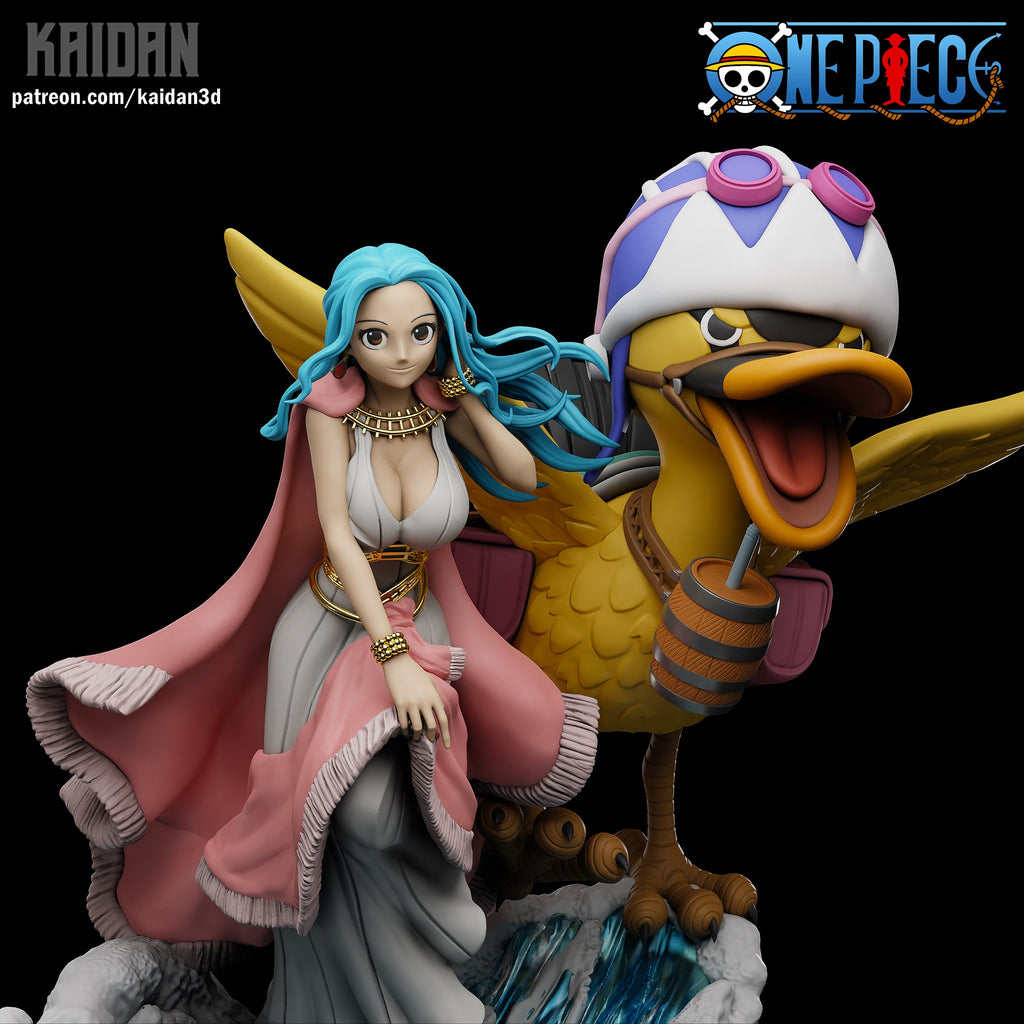 Princess Vivi and Karoo (One Piece) resin figure by Kaidan 3D — studio render 1