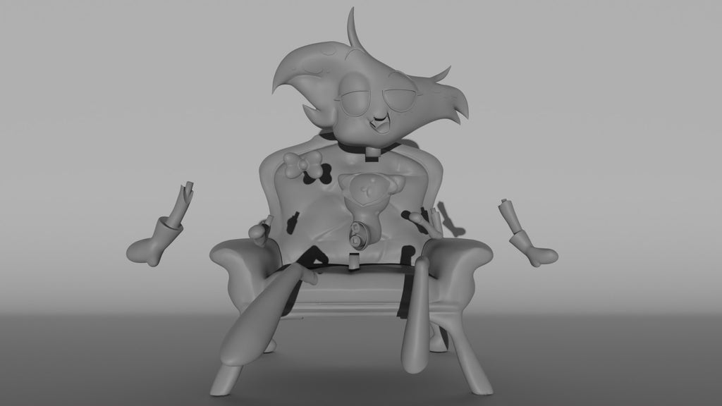 Angel Dust (Hazbin Hotel) resin figure by RemyJF — studio render 3