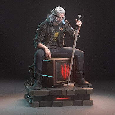 Geralt of Rivia (The Witcher) resin figure by h3LLcreator — studio render 2