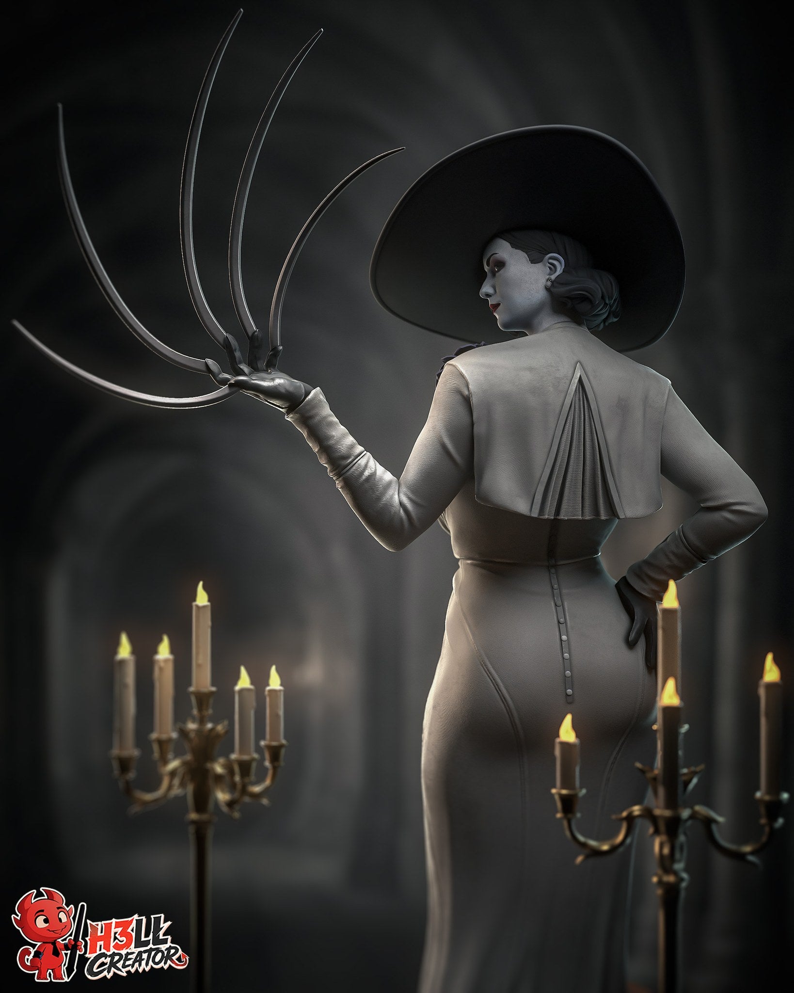 Alcina Dimitrescu (Resident Evil) resin figure by h3LLcreator — studio render 4