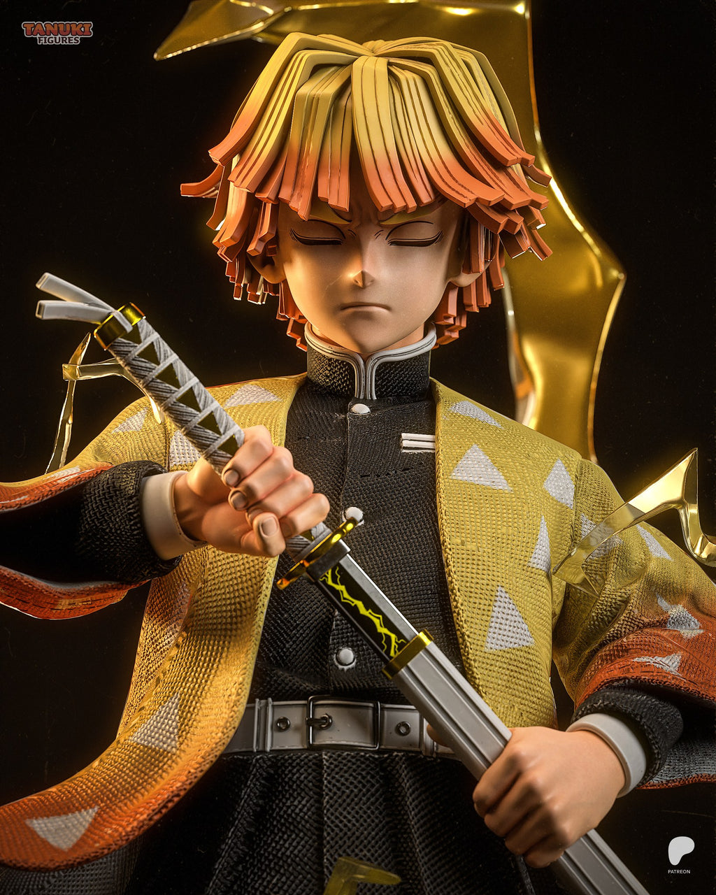 Zenitsu Agatsuma (Demon Slayer) resin figure by Tanuki Figures — studio render 5