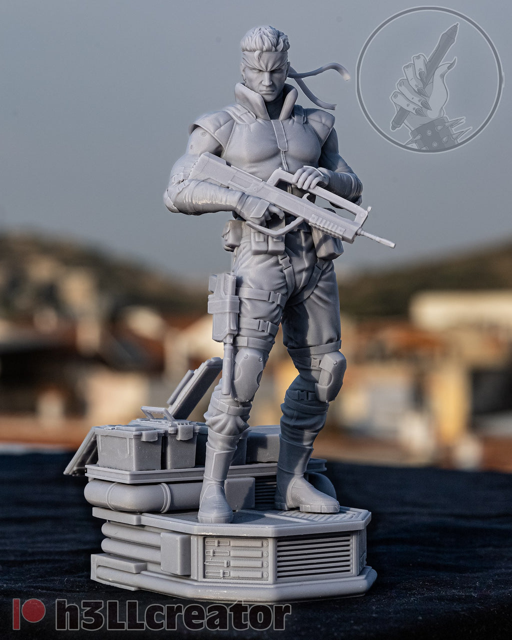 Solid Snake (Metal Gear Solid) resin figure by h3LLcreator — studio render 2
