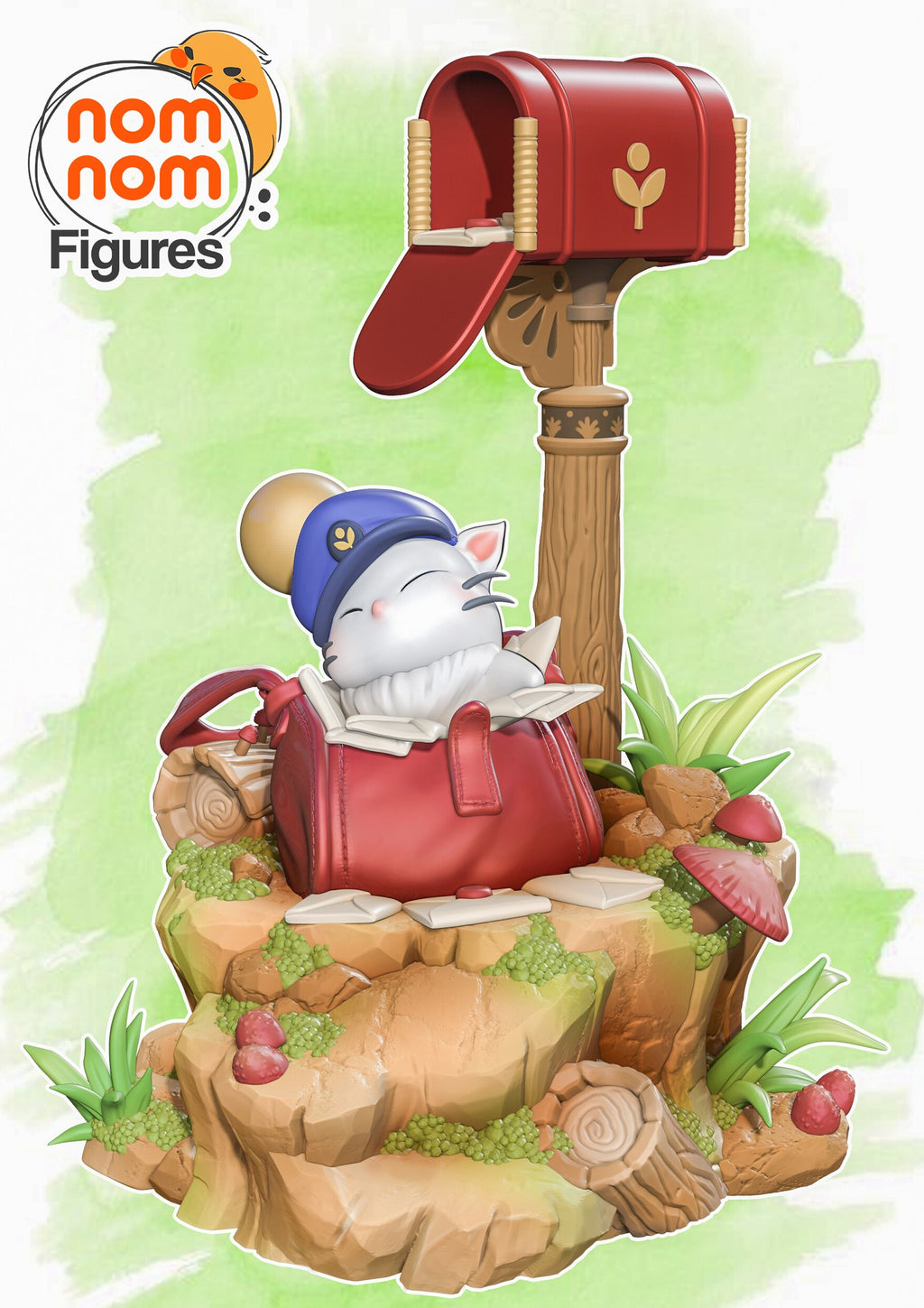 Mail Moogle Final Fantasy resin figure by NomNom Figures — studio preview 1