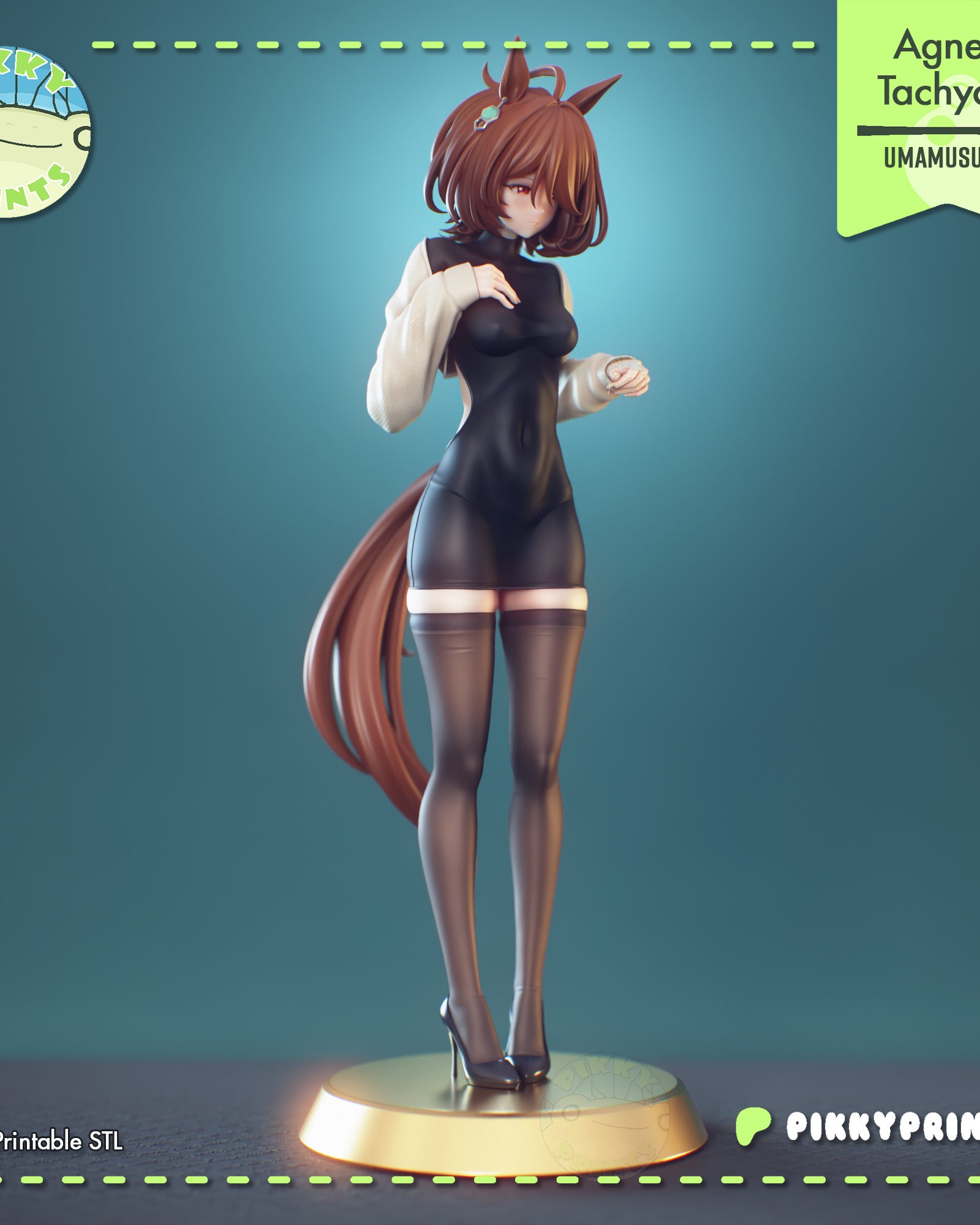 Agnes Tachyon (Umamusume) resin figure by PikkyPrints — studio render 2