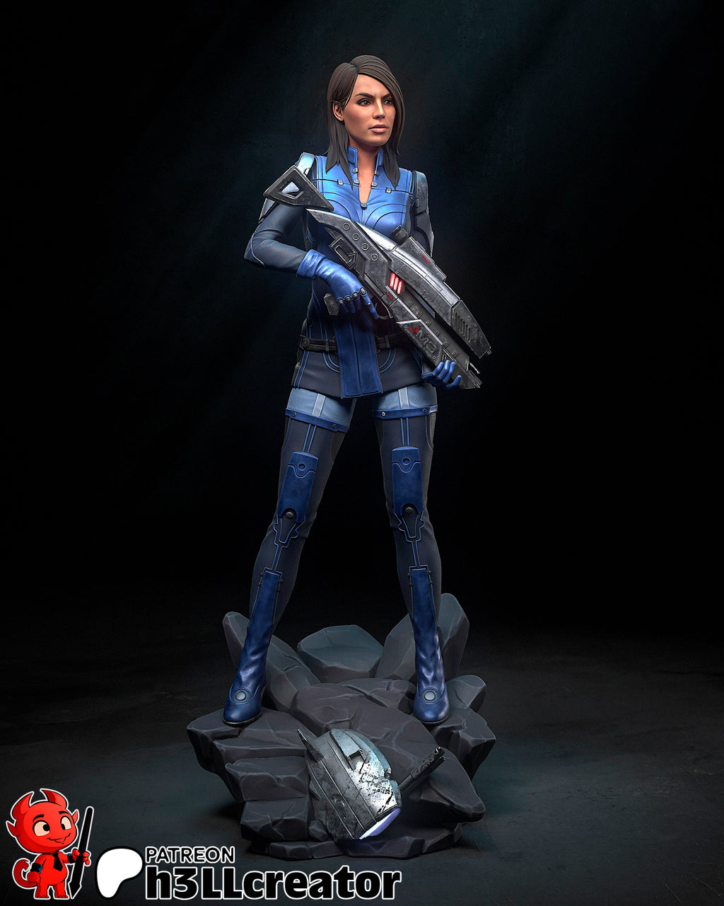 Ashley Williams (Mass Effect) resin figure by h3LLcreator — studio render 7