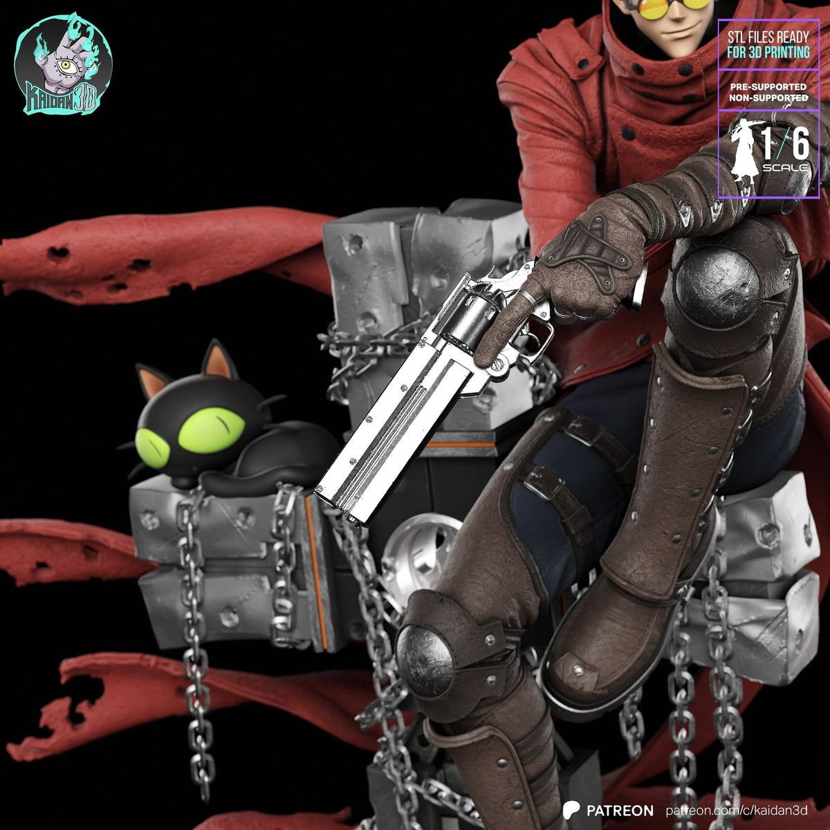 Vash the Stampede (Trigun) resin figure by Kaidan 3D — studio render 3
