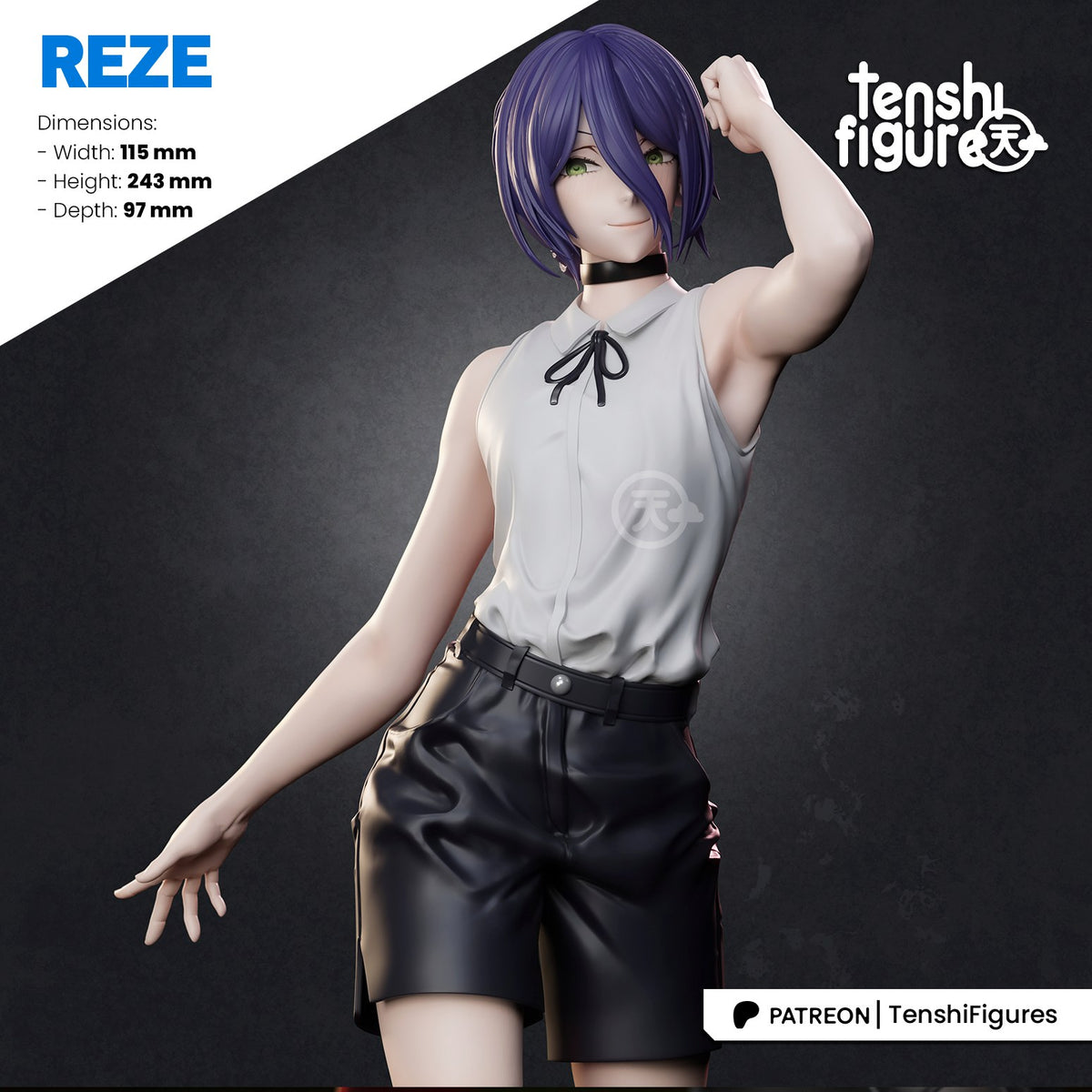 Reze (Chainsaw Man) resin figure by Tenshi Figures — studio render 1