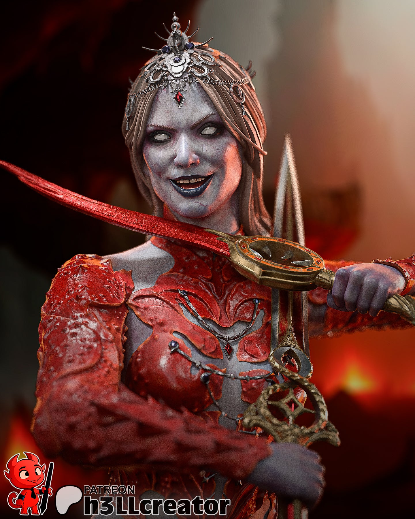 Orin the Red (Baldur's Gate) resin figure by h3LLcreator — studio render 1