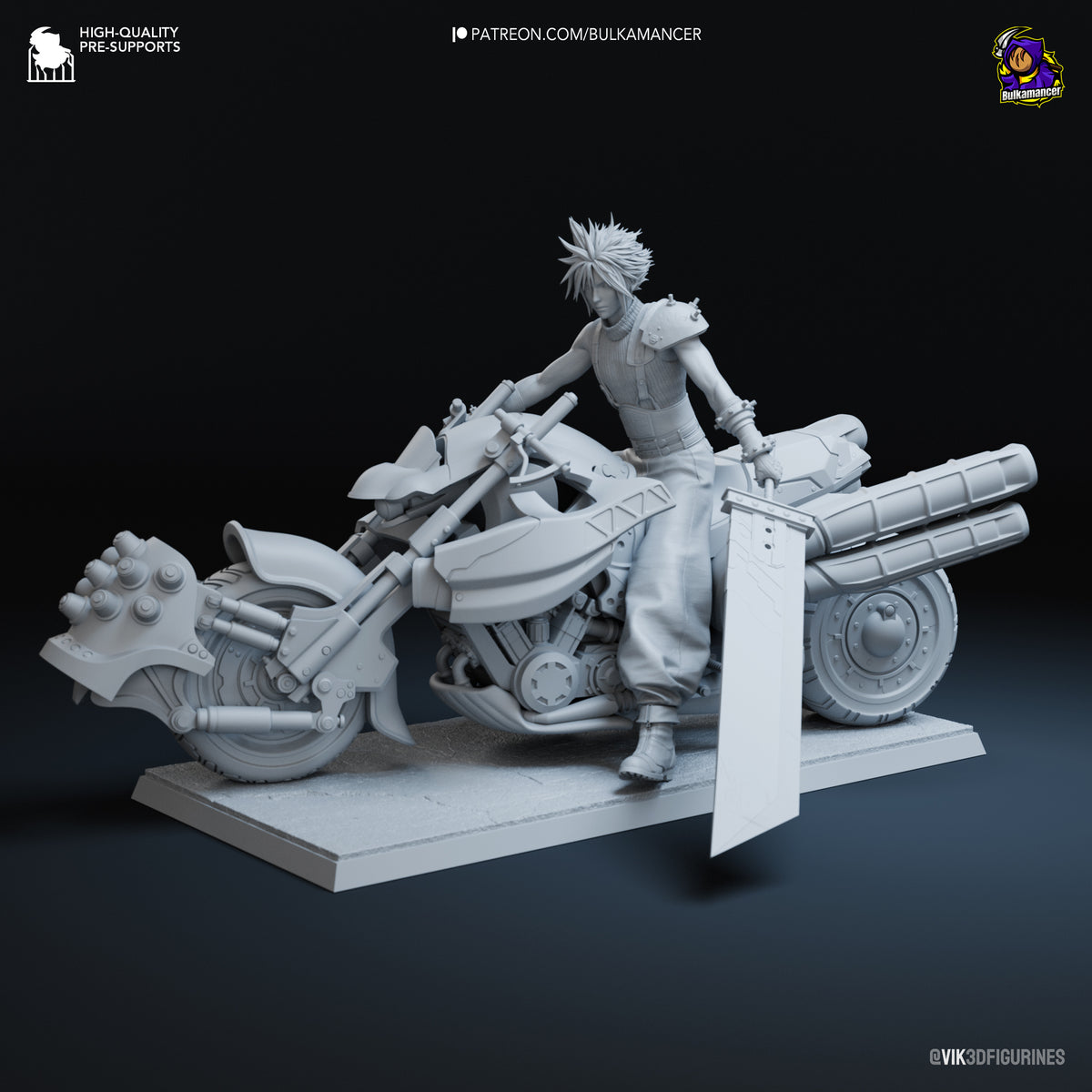 Cloud Strife (Final Fantasy) resin figure by Bulkamancer — studio render 9