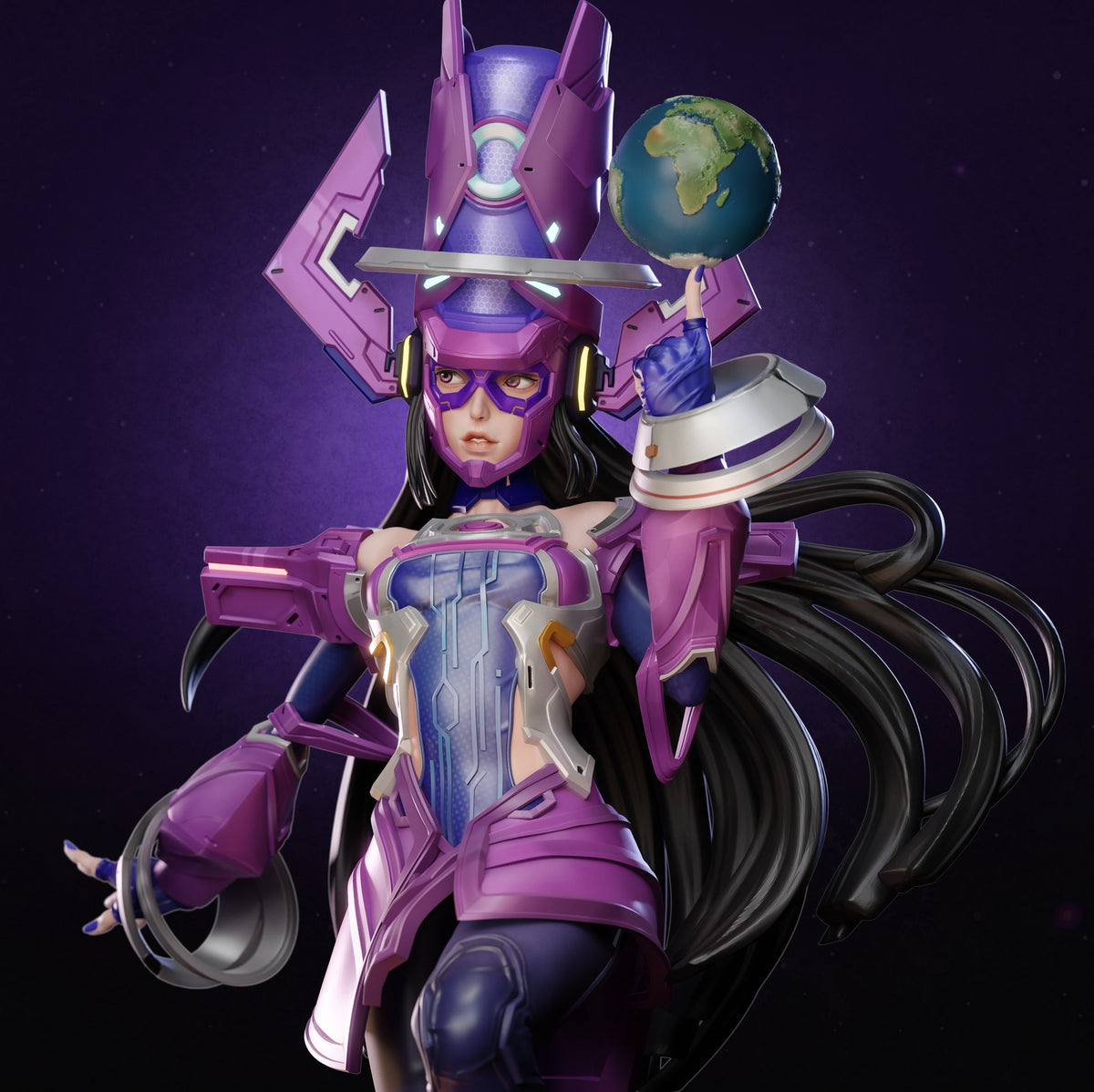 Galacta (Marvel) resin figure by Tenshi Figures — studio render 3
