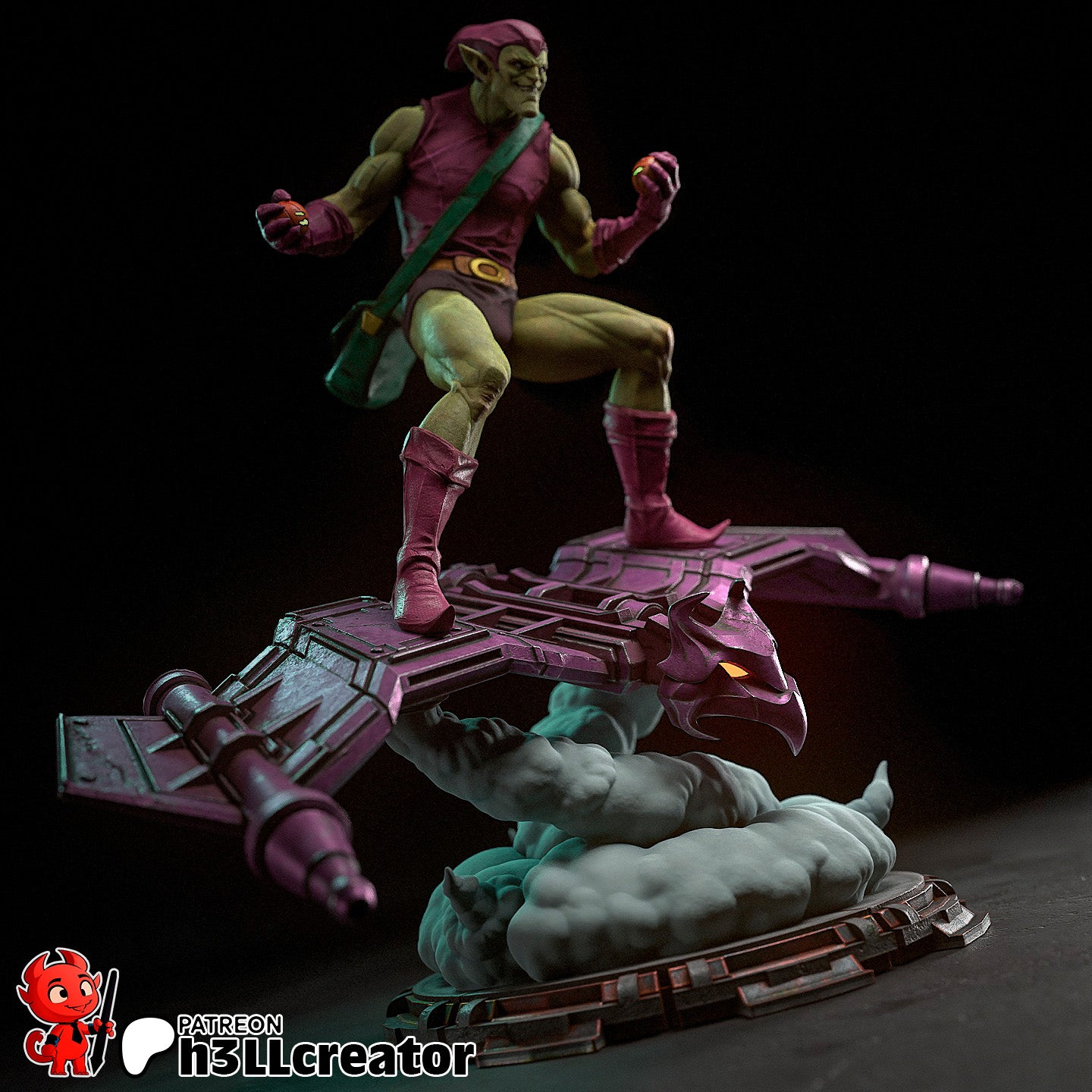 Green Goblin (Marvel) resin figure by h3LLcreator — studio render 9