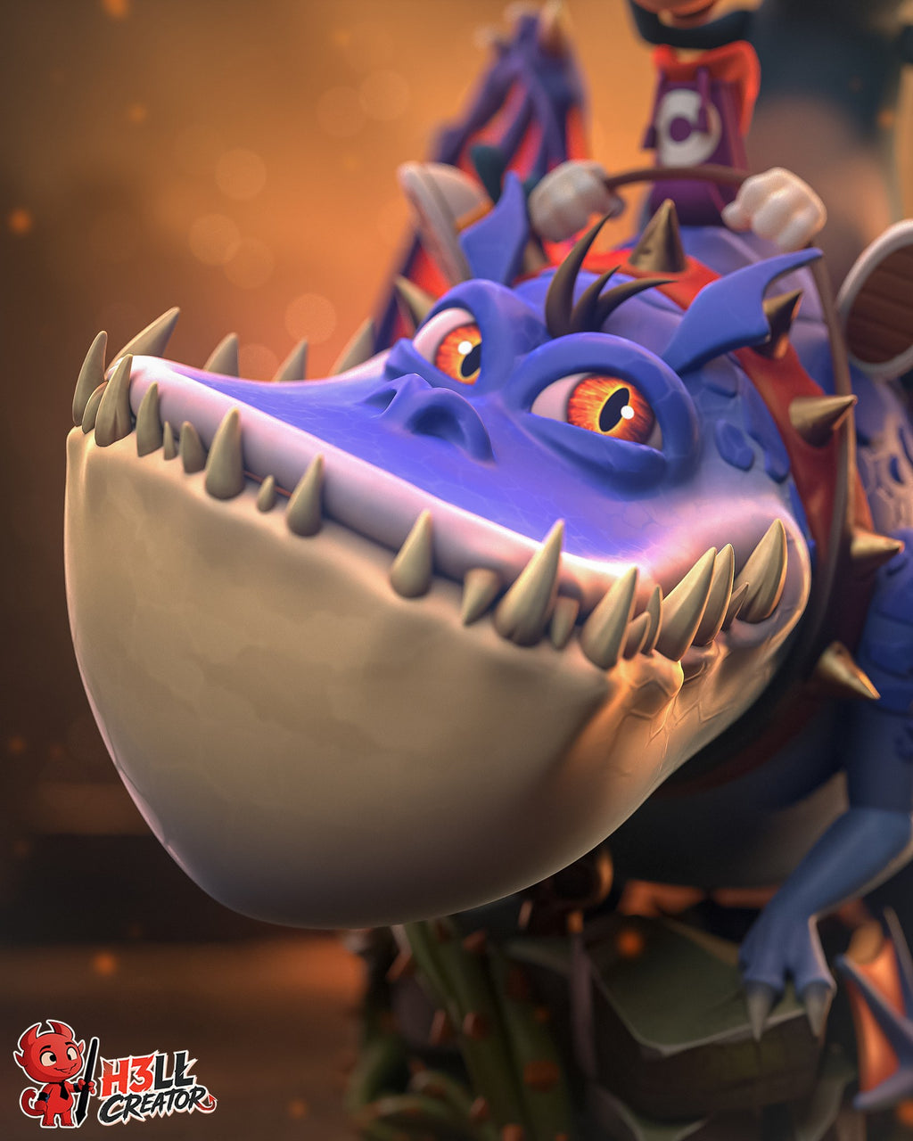 Rayman and Globox (Rayman) resin figure by h3LLcreator — studio render 7