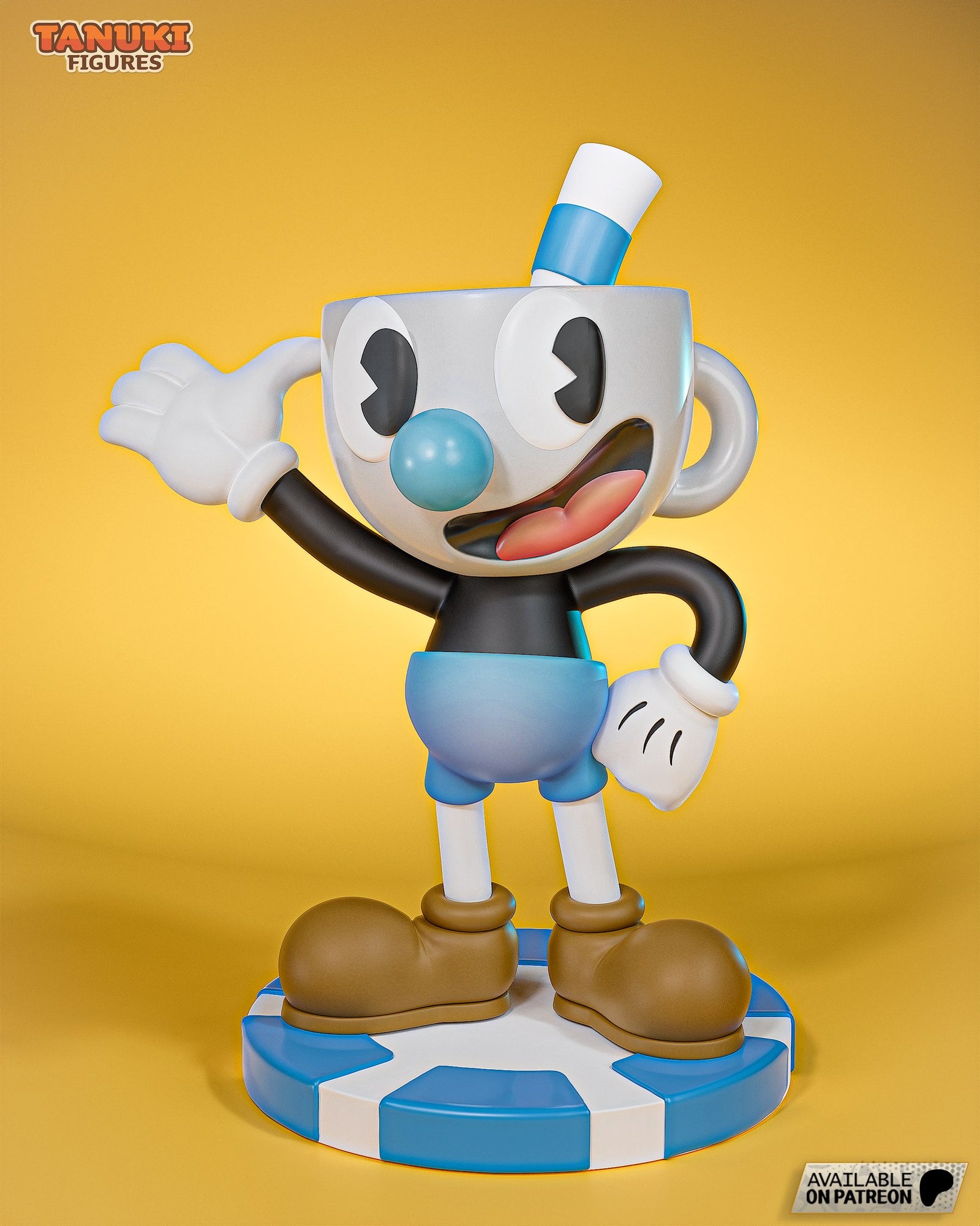 Mugman (Cuphead) resin figure by Tanuki Figures — studio render 1
