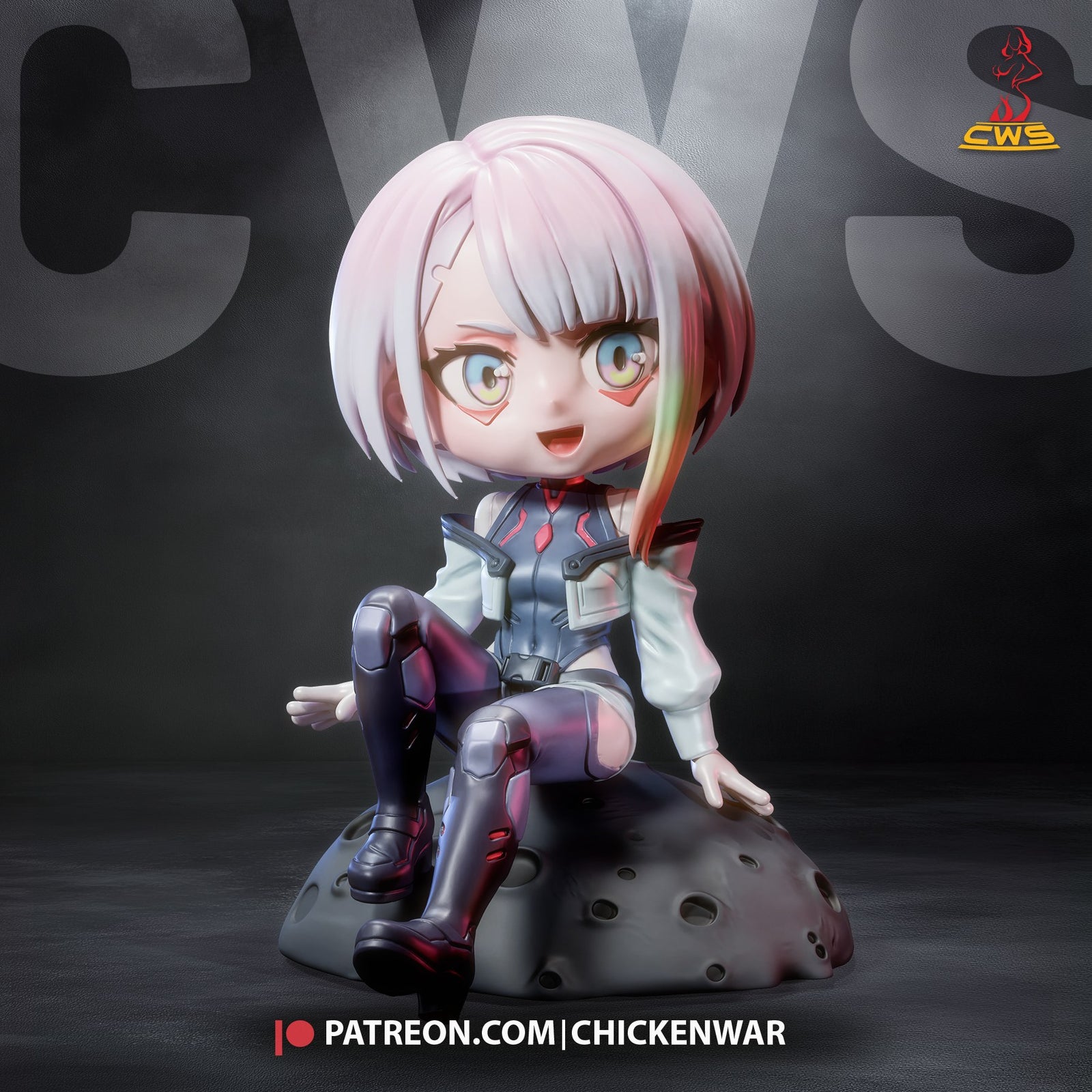 Lucy Kushinada (Cyberpunk Edgerunners) resin figure by CW Studio — studio render 2