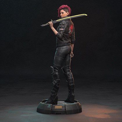 Female V (Cyberpunk 2077) resin figure by h3LLcreator — studio render 2