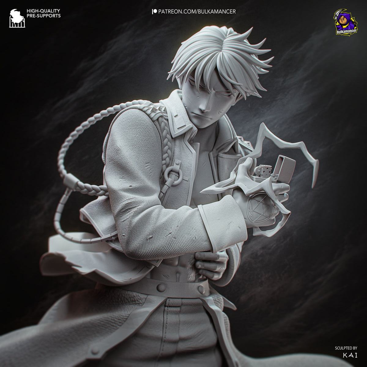 Roy Mustang (Fullmetal Alchemist) resin figure by Bulkamancer — studio render 10