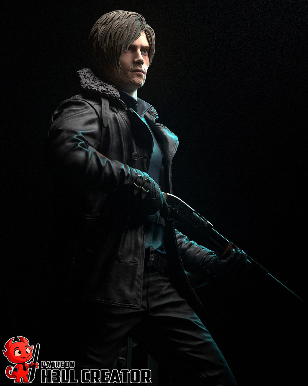 Leon S. Kennedy (Resident Evil) resin figure by h3LLcreator — studio render 4