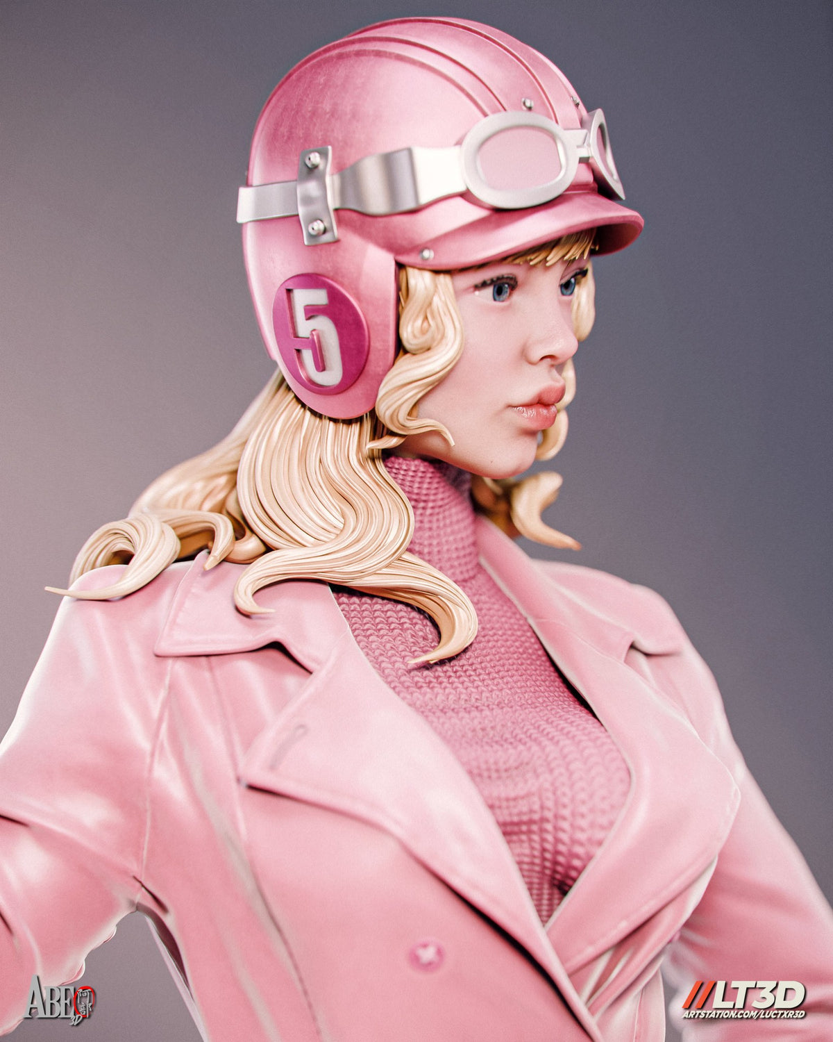 Penelope Pitstop (Wacky Races) resin figure by Abe3D — studio render 10